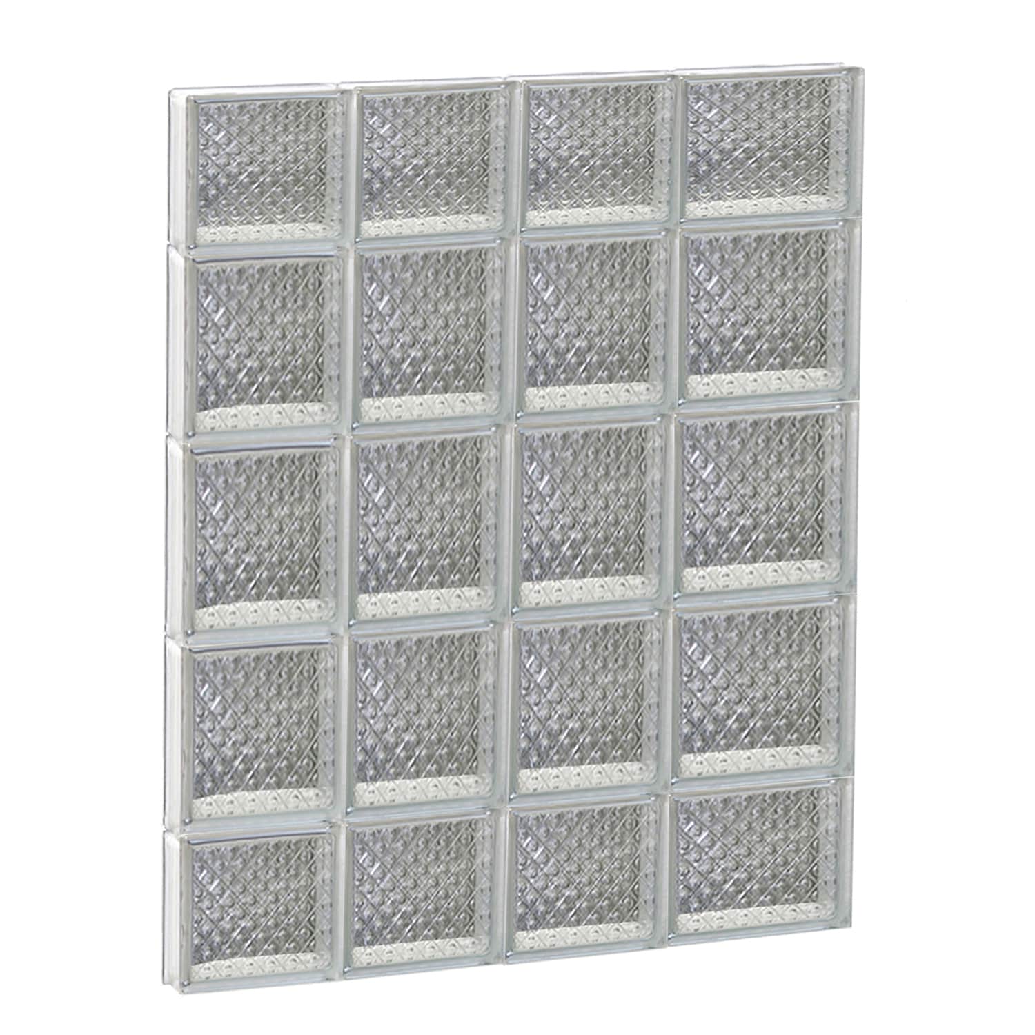 REDI2SET S2636DP Diamond Glass 25-in x 34-3/4-in Frameless Replacement Glass Block Window