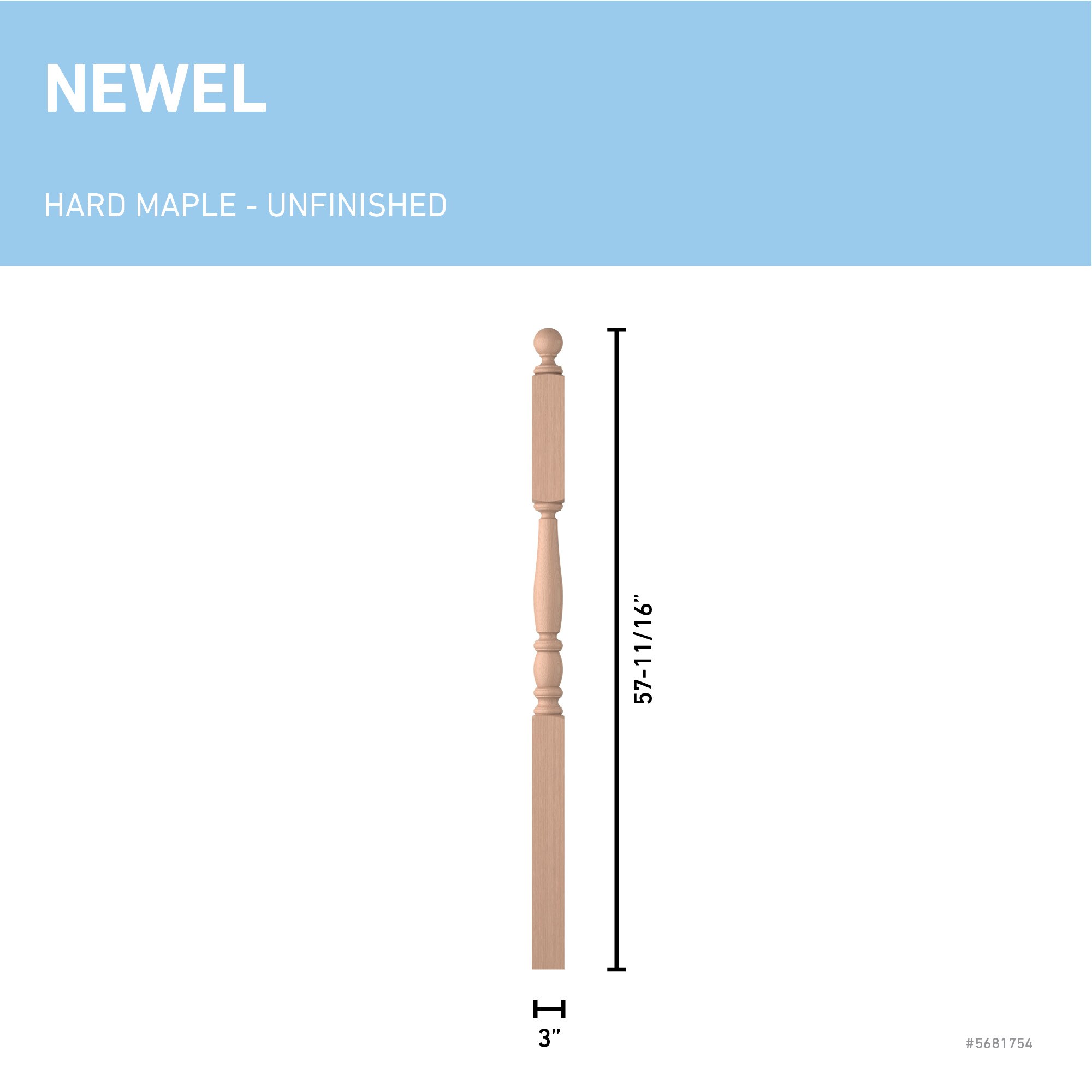 L.J. Smith Stair Systems LJP-3245BT-HM Interior-Stairpart-Newel-Posts - View #3