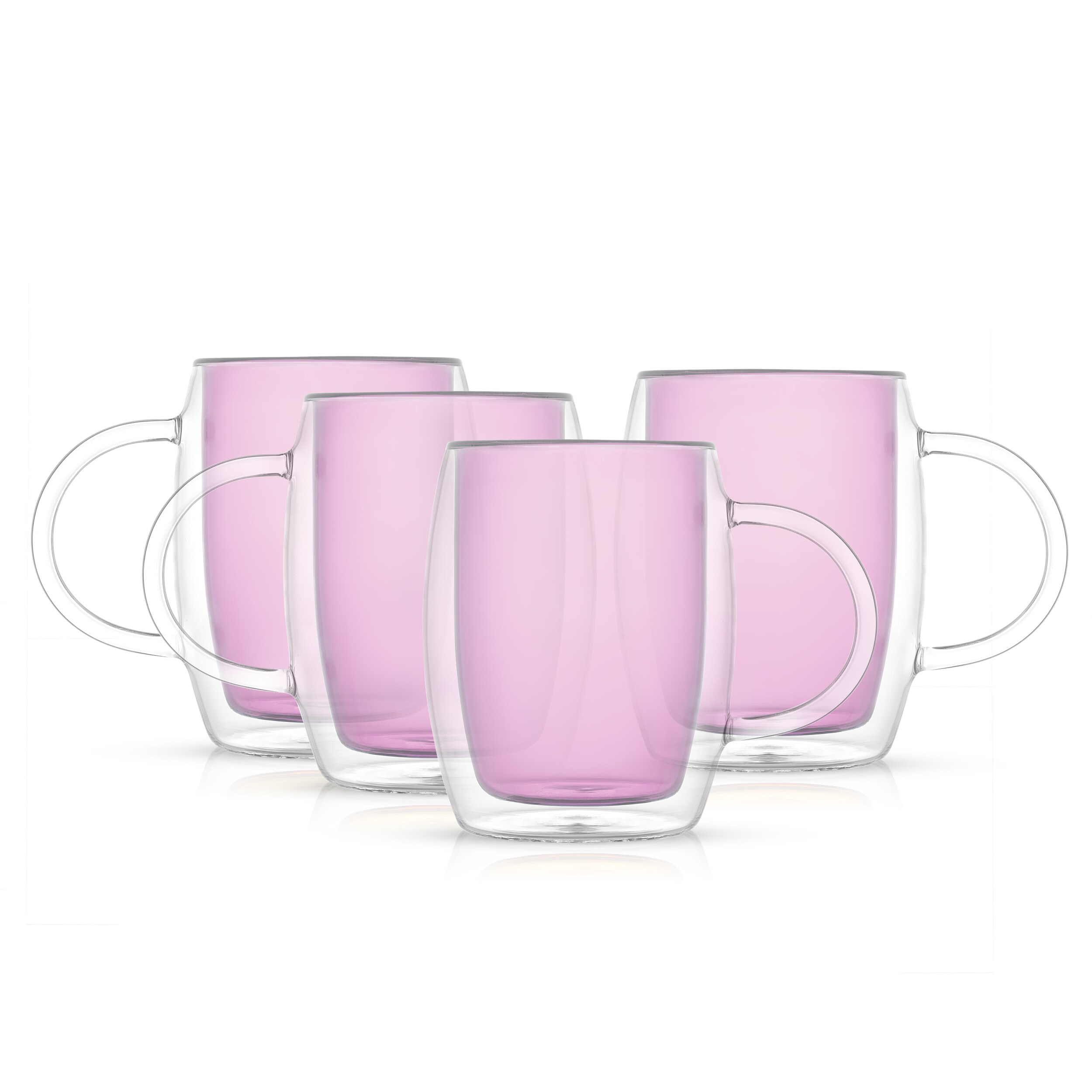 JoyJolt Aroma 13.5-fl oz Glass Amber Mug Set of: 4 in the Drinkware  department at