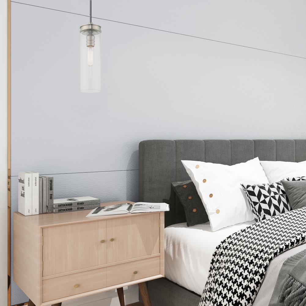 Modern Mini LED Pendant in Brushed Nickel with Clear Glass