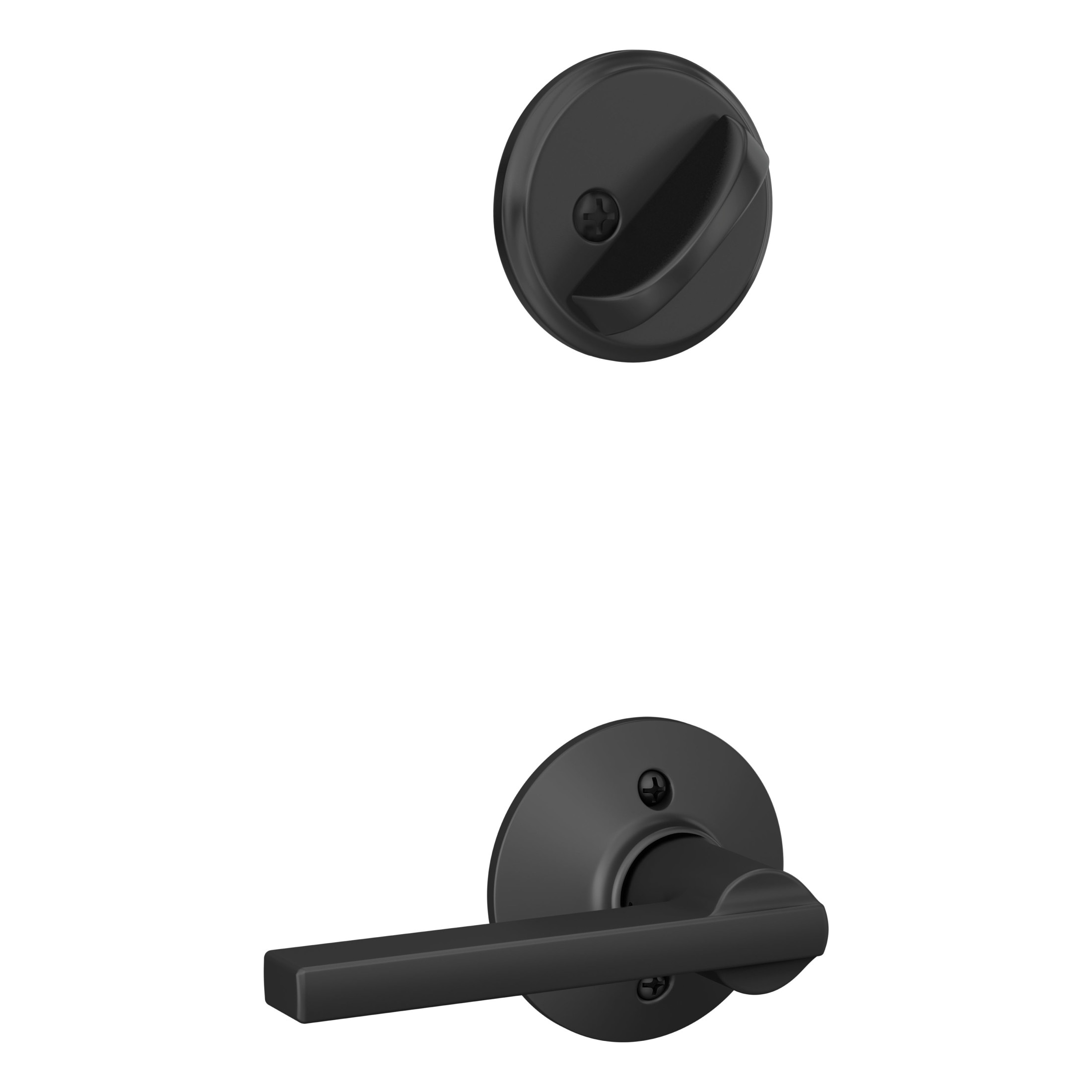 Schlage Latitude Matte Black Single Deadbolt Universal Exterior Keyed Entry Door Handle With 4222