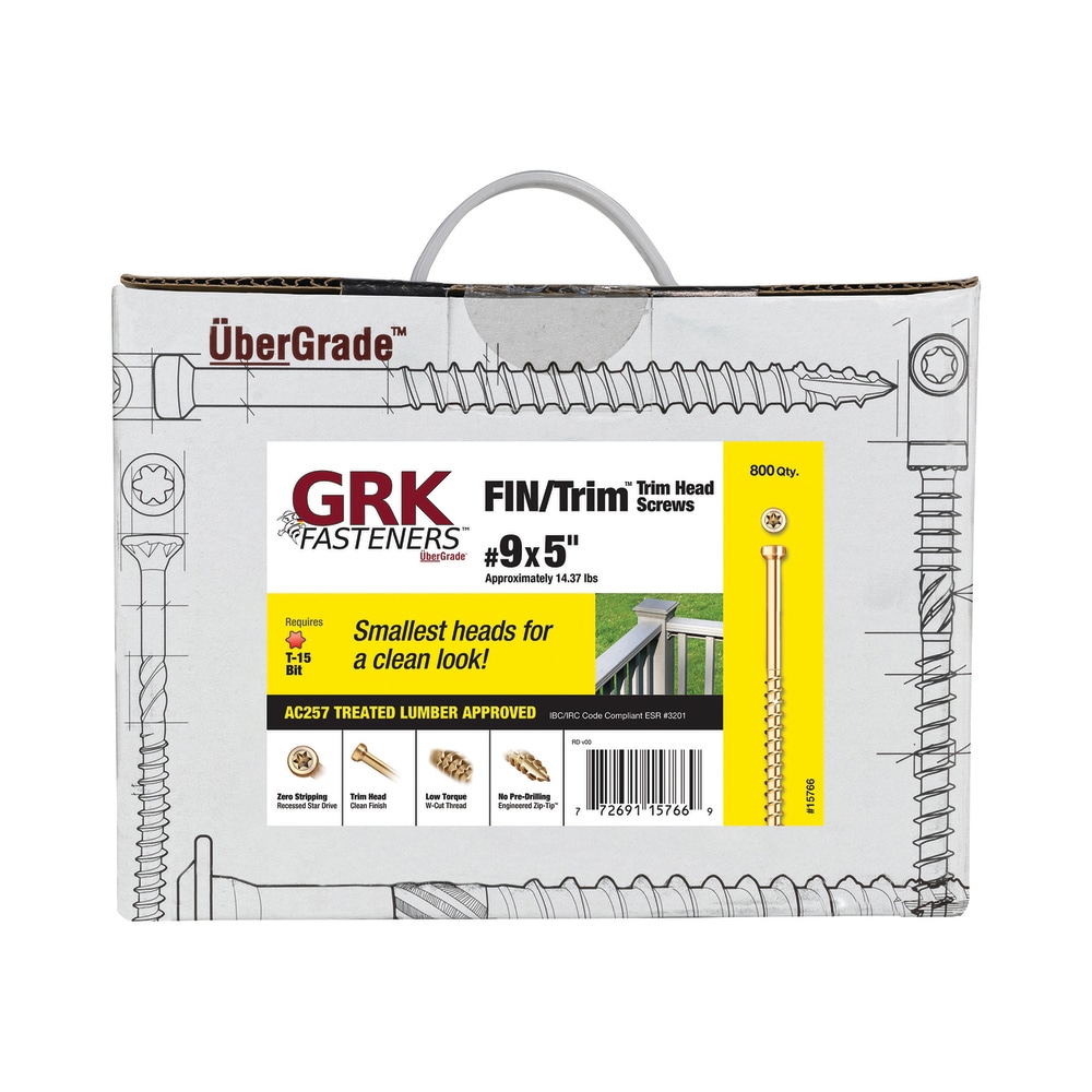 GRK Fasteners 15766 #9 x 5-in Polymer Exterior Trim screws ( 800 -Per Box )