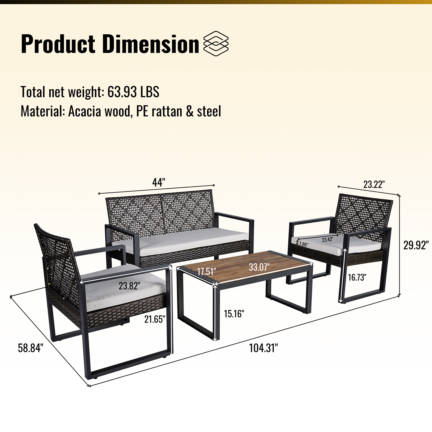 Mondawe MO-BEF49819 Patio-Conversation-Sets - View #12