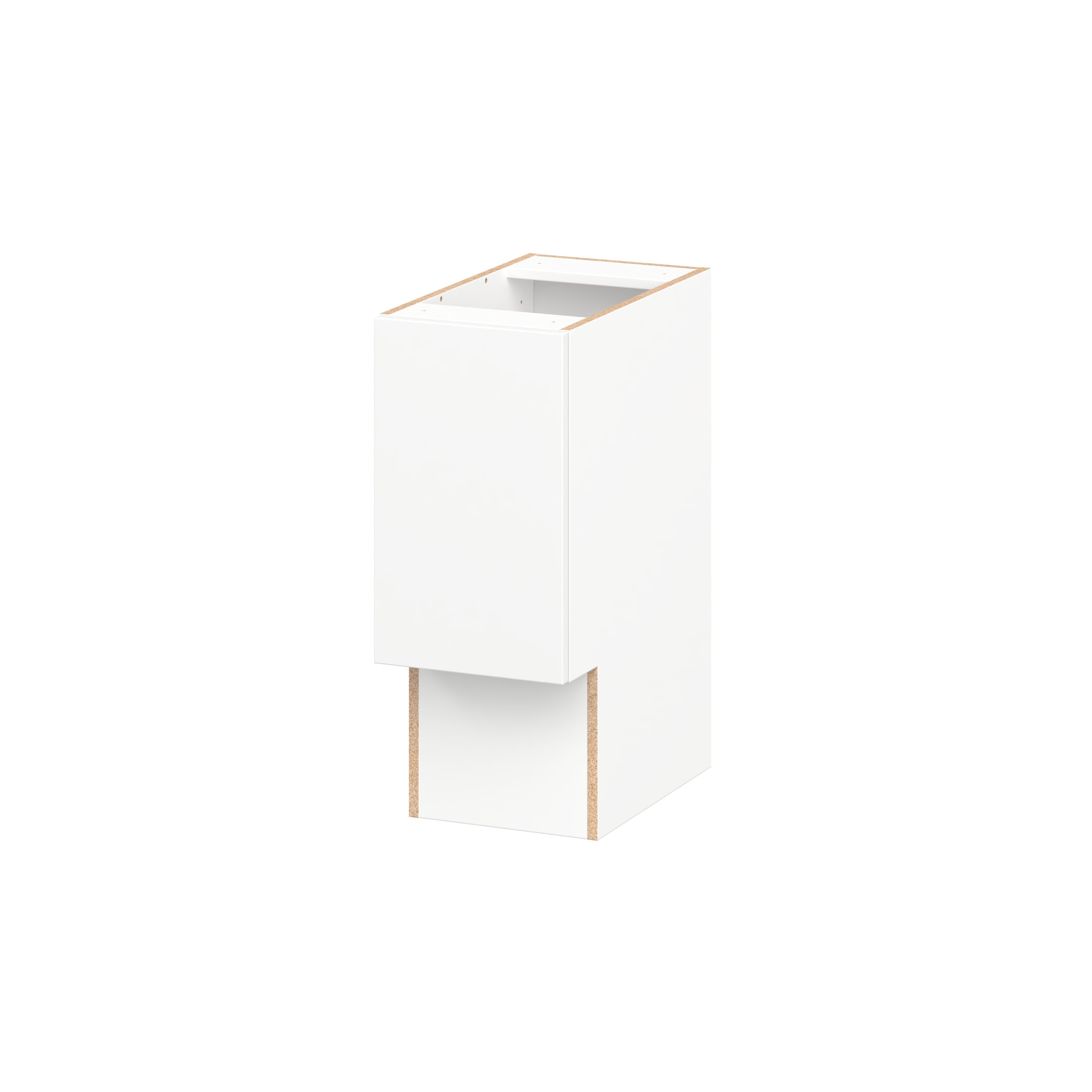 Hugo&Borg - Lasalle 12-in W x 30-in H x 21.83-in D Bright White Slab Laminate Base Fully Assemble...