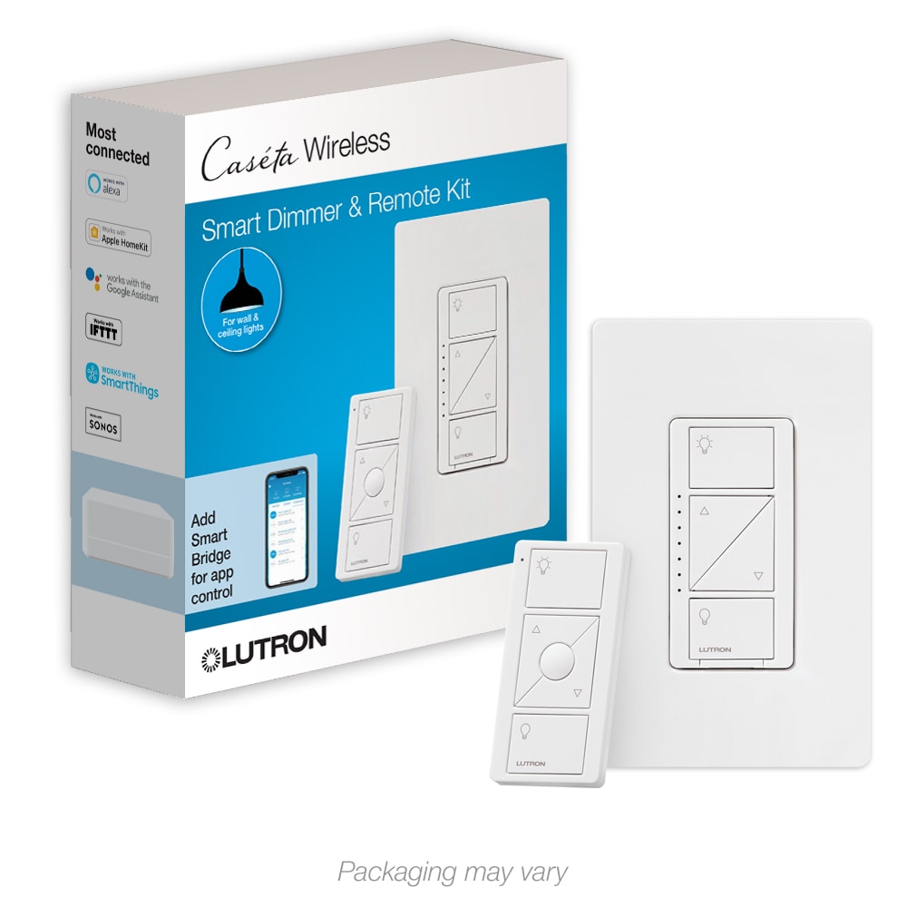 te ontvangen slachtoffers Afdaling Lutron Caseta Smart Lighting Single-pole/3-way Smart with LED Touch Light  Dimmer Kit with Wall Plate, White in the Light Dimmers department at  Lowes.com