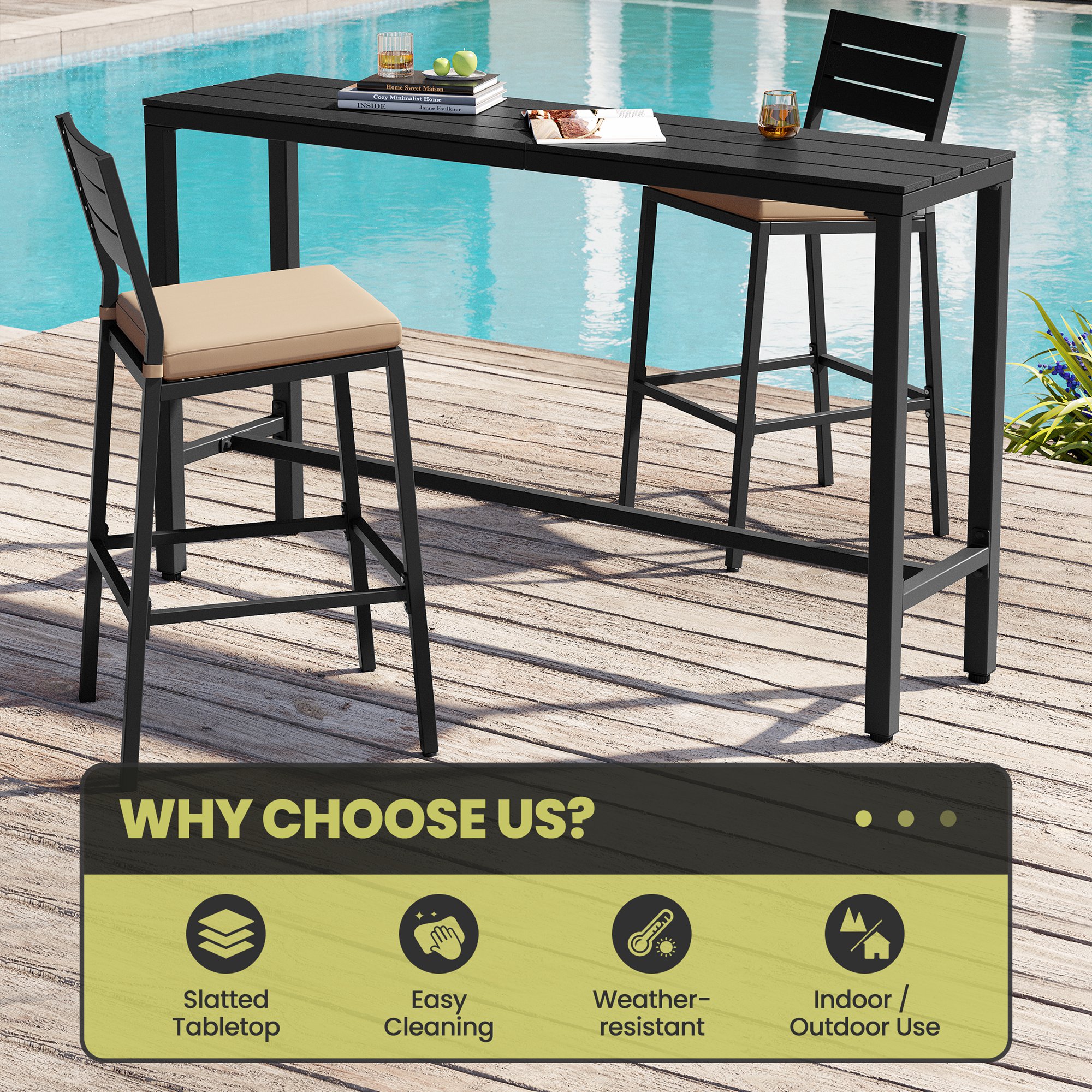 Crestlive Products CL-TB034BLK160 Patio-Tables - View #3