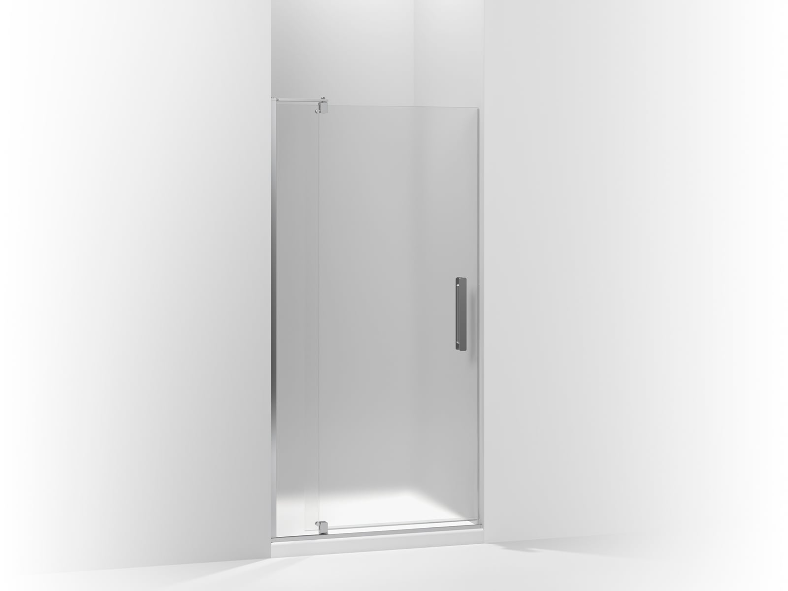KOHLER K-707531-D3-SHP Revel Bright Polished Silver 35-3/4-in to 37-3/4-in x 70-in Frameless Pivot Soft Close Shower Door