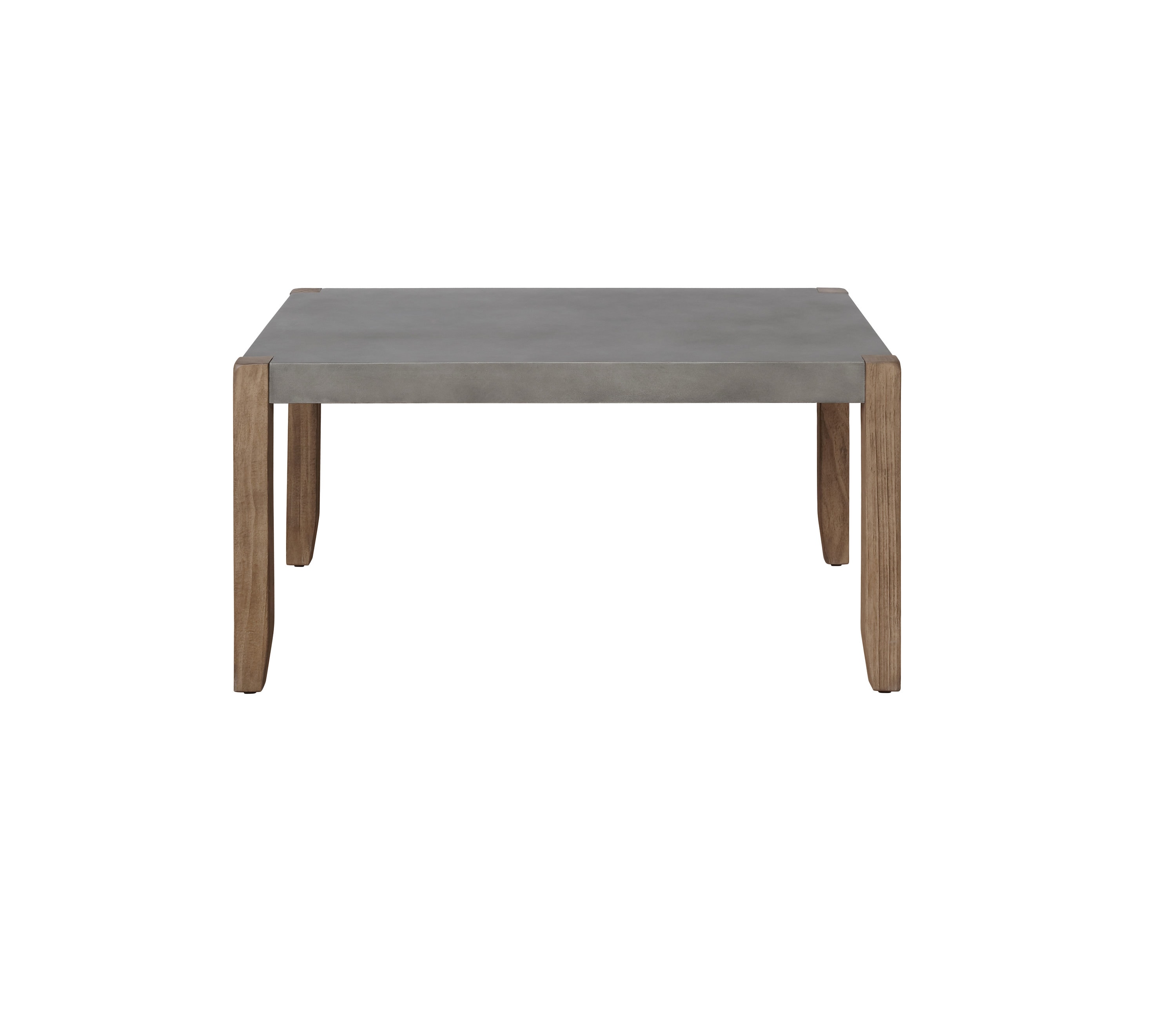 Modern Rustic 36" Faux Concrete and Light Amber Wood Coffee Table