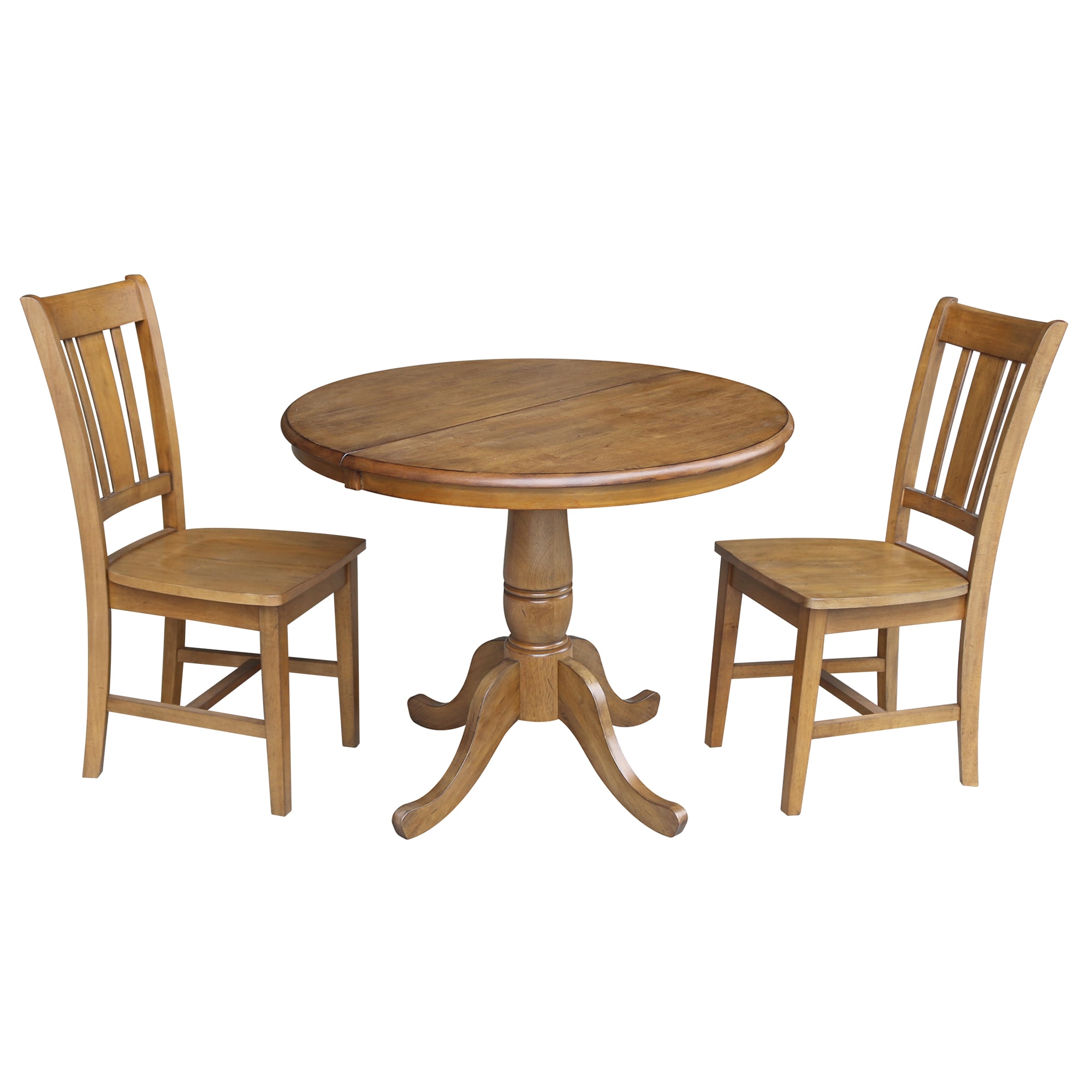 International Concepts K59-36RXT-C10-2 Pecan Traditional Dining Room Set with Round Table (Seats 2)