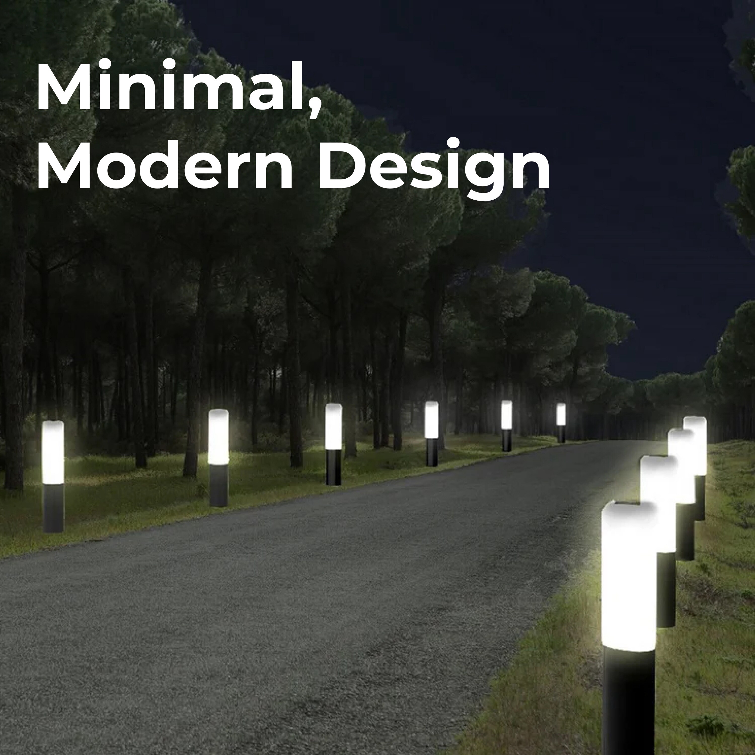 Black Solar LED Pathway Light with Dusk to Dawn Sensor