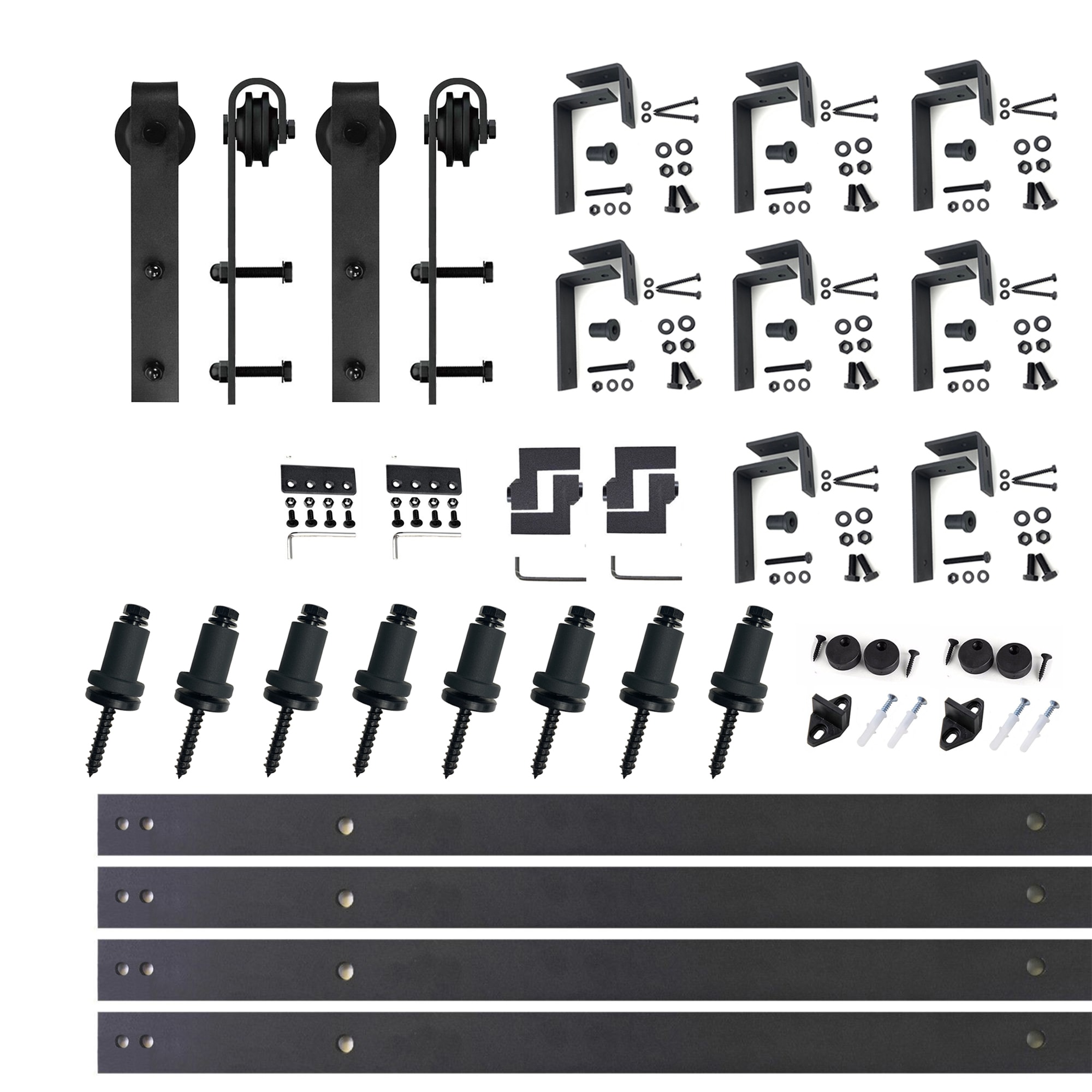 HOMACER 66-in Brushed Nickel Indoor Diamond Double Bypass Barn Door Hardware Kit LX3DNZ066C Sansujyuku sansujyuku.com