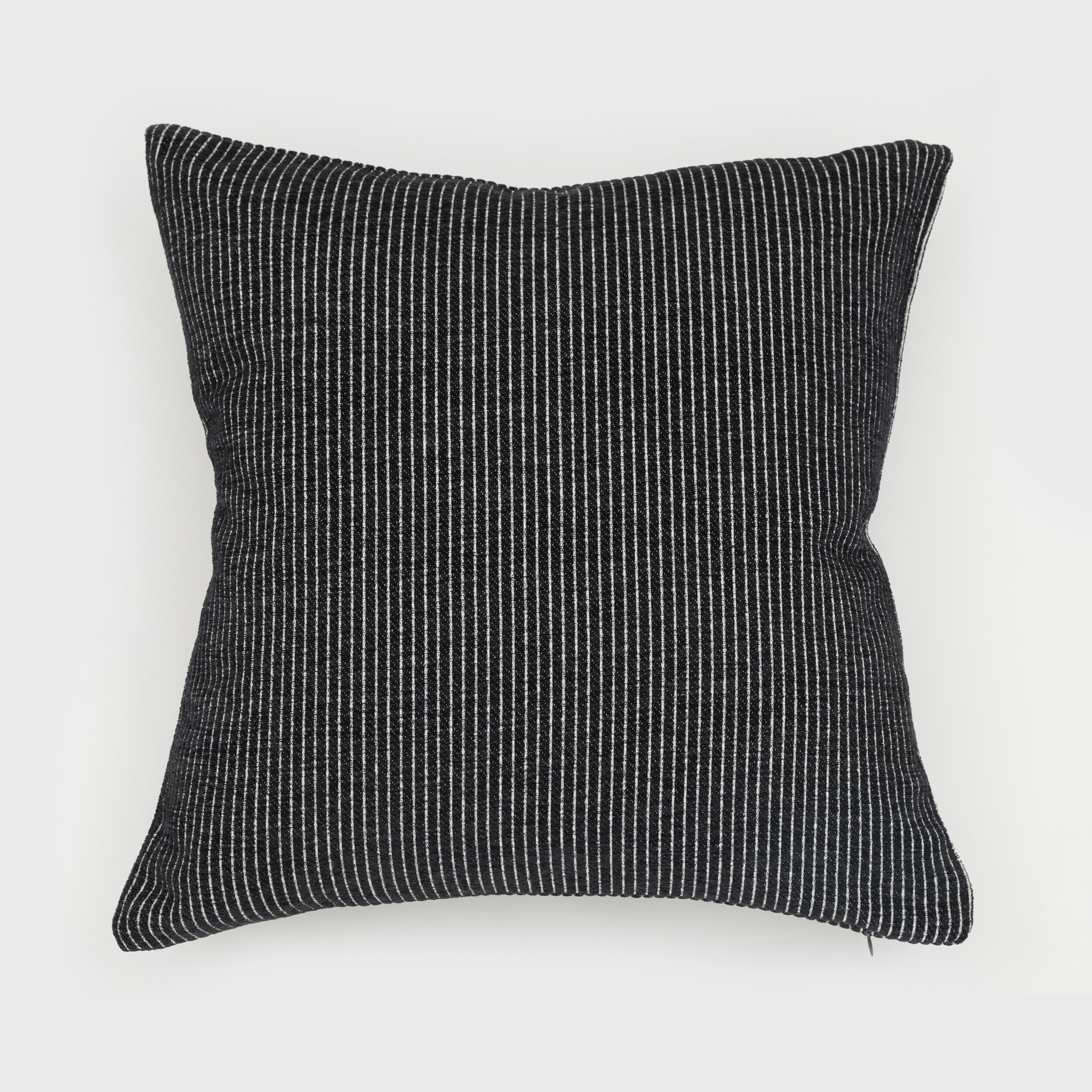 EVERGRACE EG7195434 Elsa Reversible Stripes 18-in x 18-in Black Beauty Square Indoor Decorative Pillow