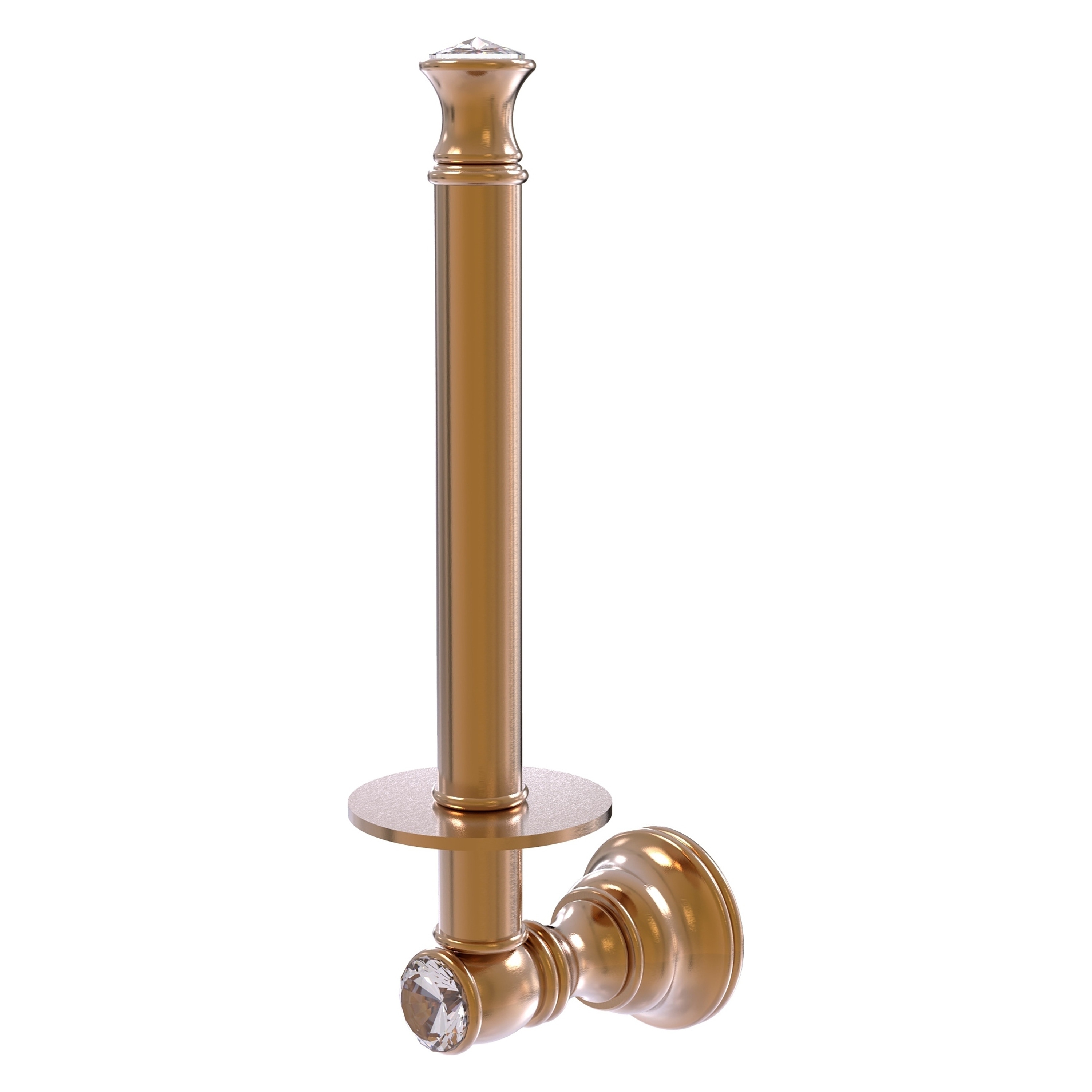 Allied Brass CC-24U-BBR Carolina Crystal Brushed Bronze Wall mount Single post Toilet Paper Holder 1 -Rolls with Storage