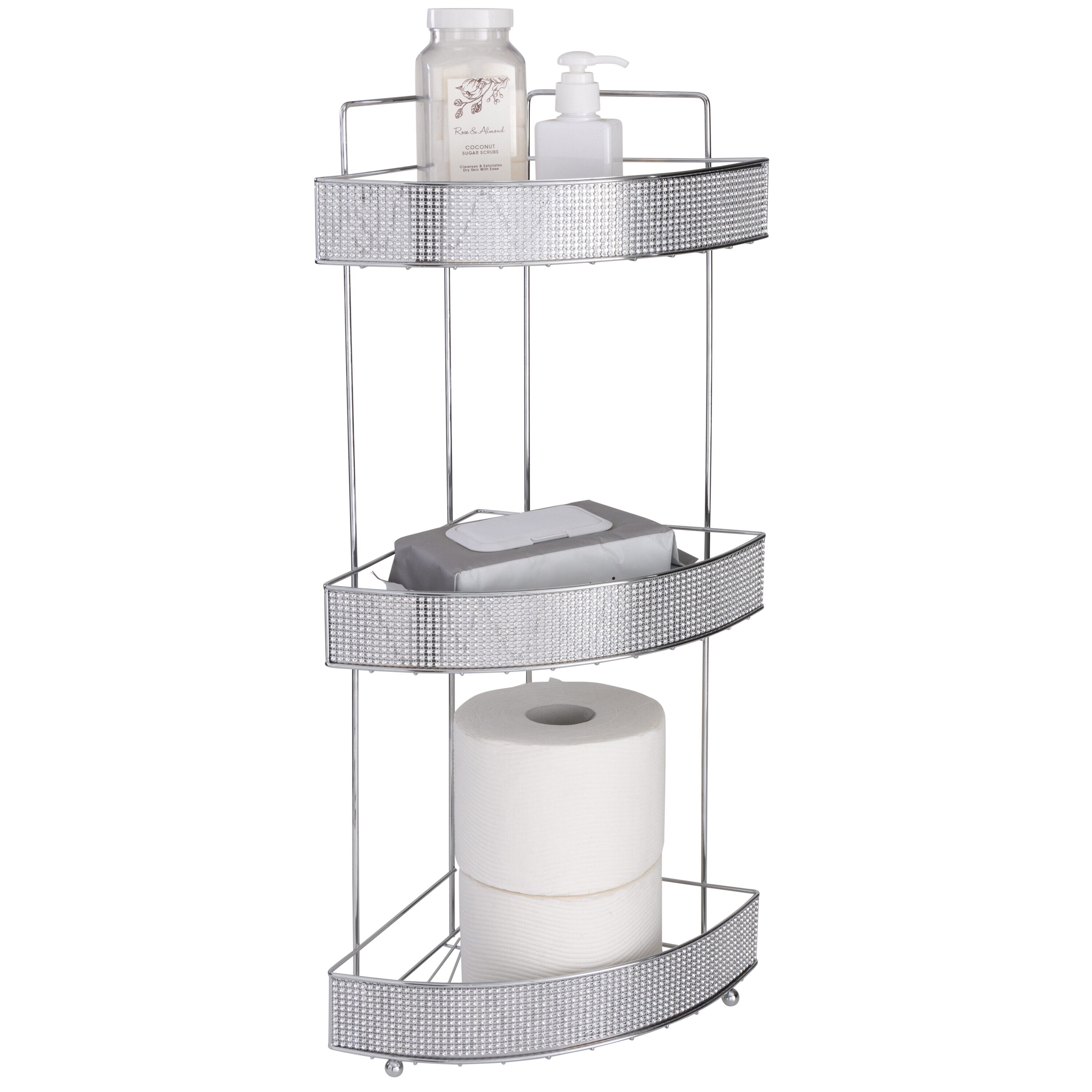 Lowe's White Steel 3-Shelf Floor Freestanding Shower Caddy 12-in x