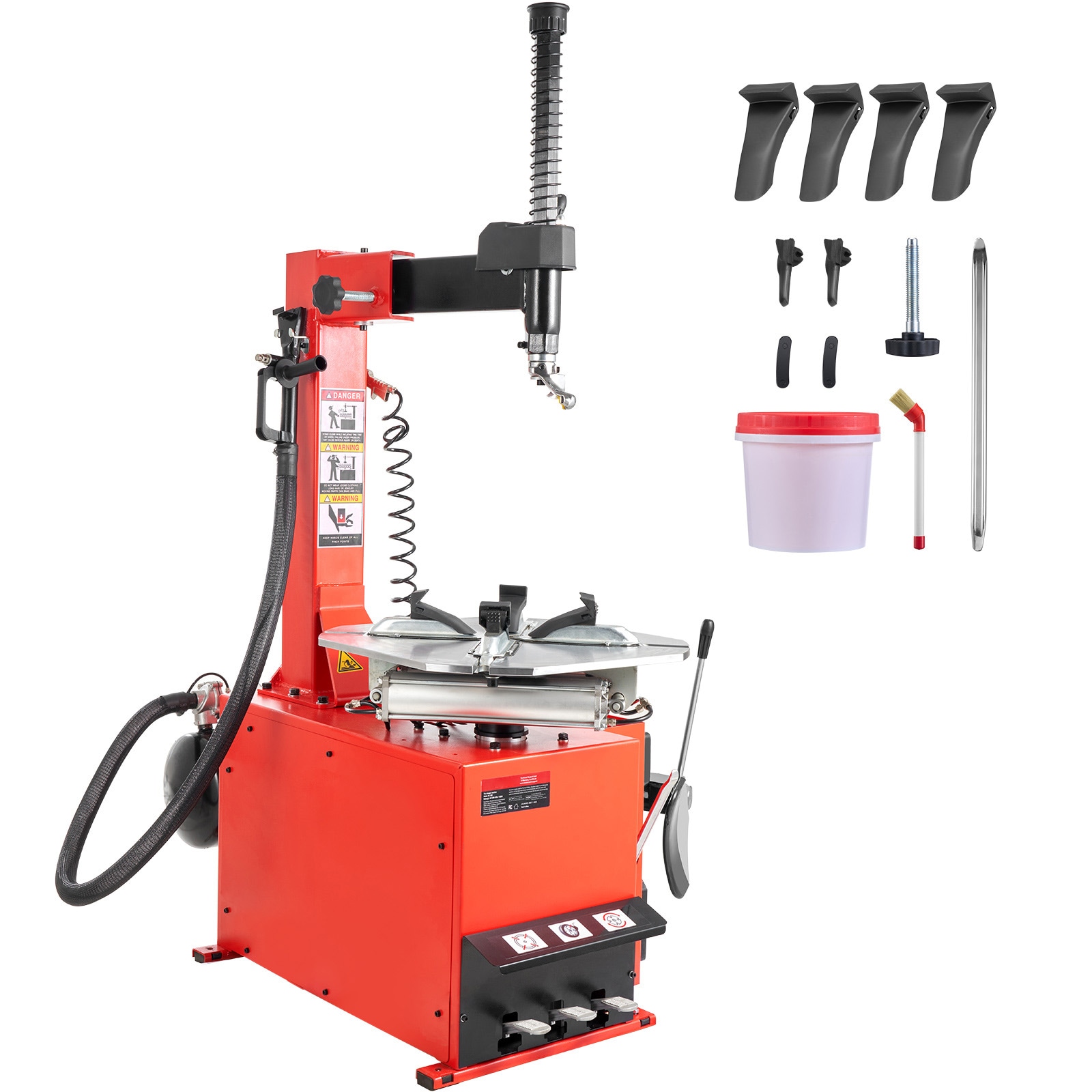 VEVOR Tire Changer Machine  1.5HP Copper Motor  Durable Tire Changer with Air Pressure Gauge and Clamping Jaw Sheath  Pedal Operated Tire Changer with Thickened Chuck  Fit for Sedans/SUVs/Pickup Trucks