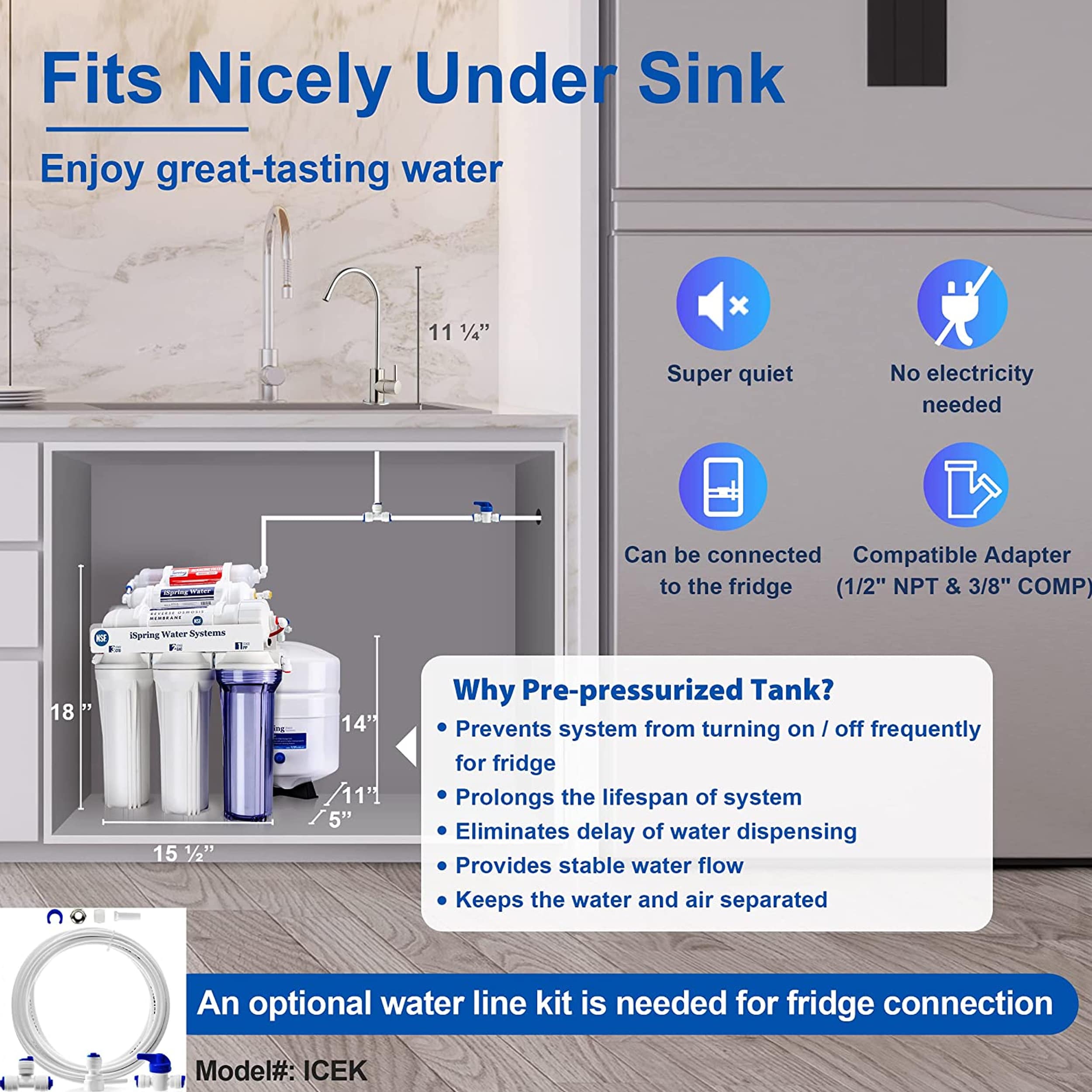 iSpring RCC7AK 6 Stage RO Water System 6-stage Multi-method Reverse Osmosis  Filtration System in the Reverse Osmosis Filtration Systems department at