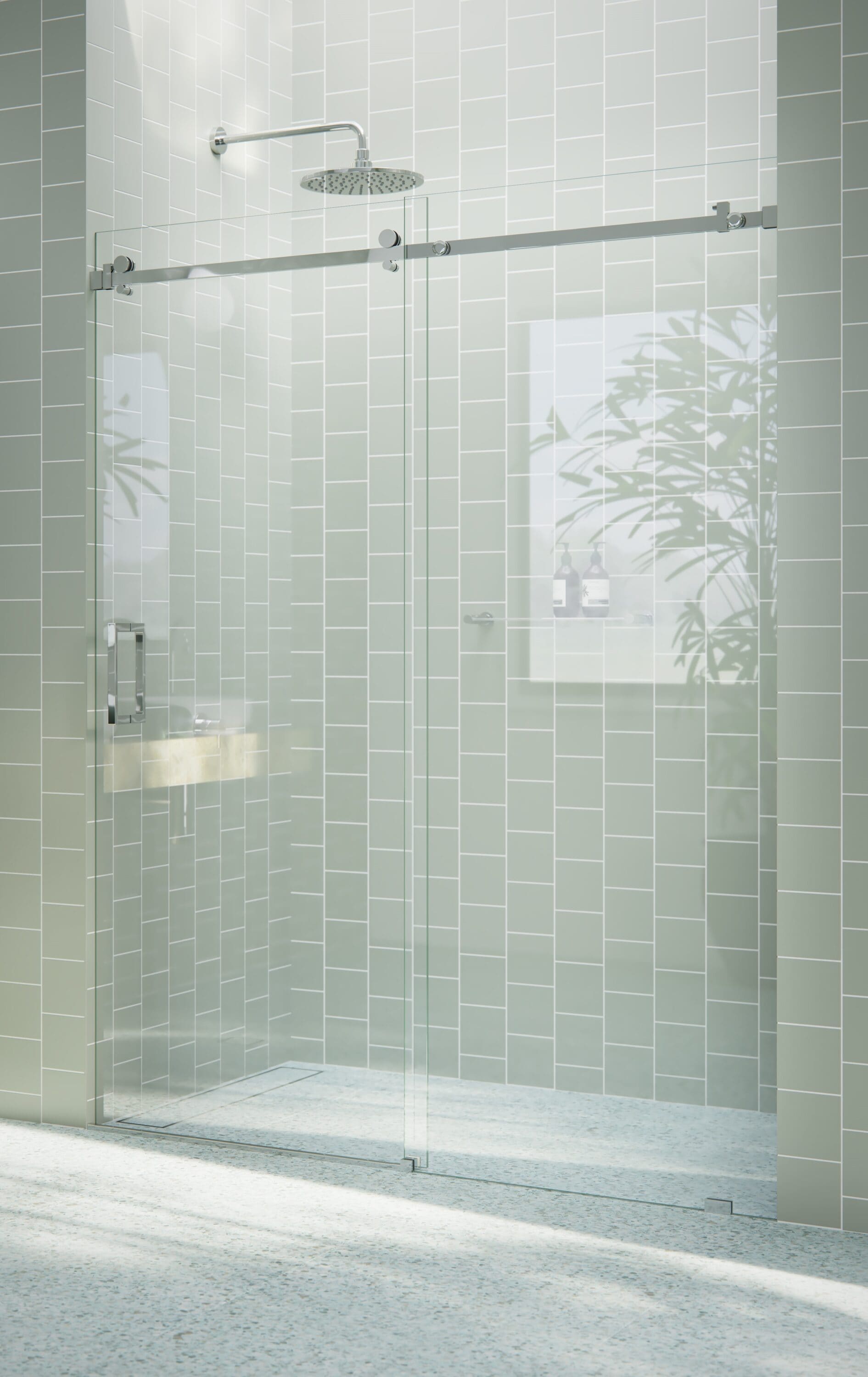 Glass Warehouse Astro Polished Chrome 56 In To 60 In W X 78 In H Frameless Sliding Shower Door 6203