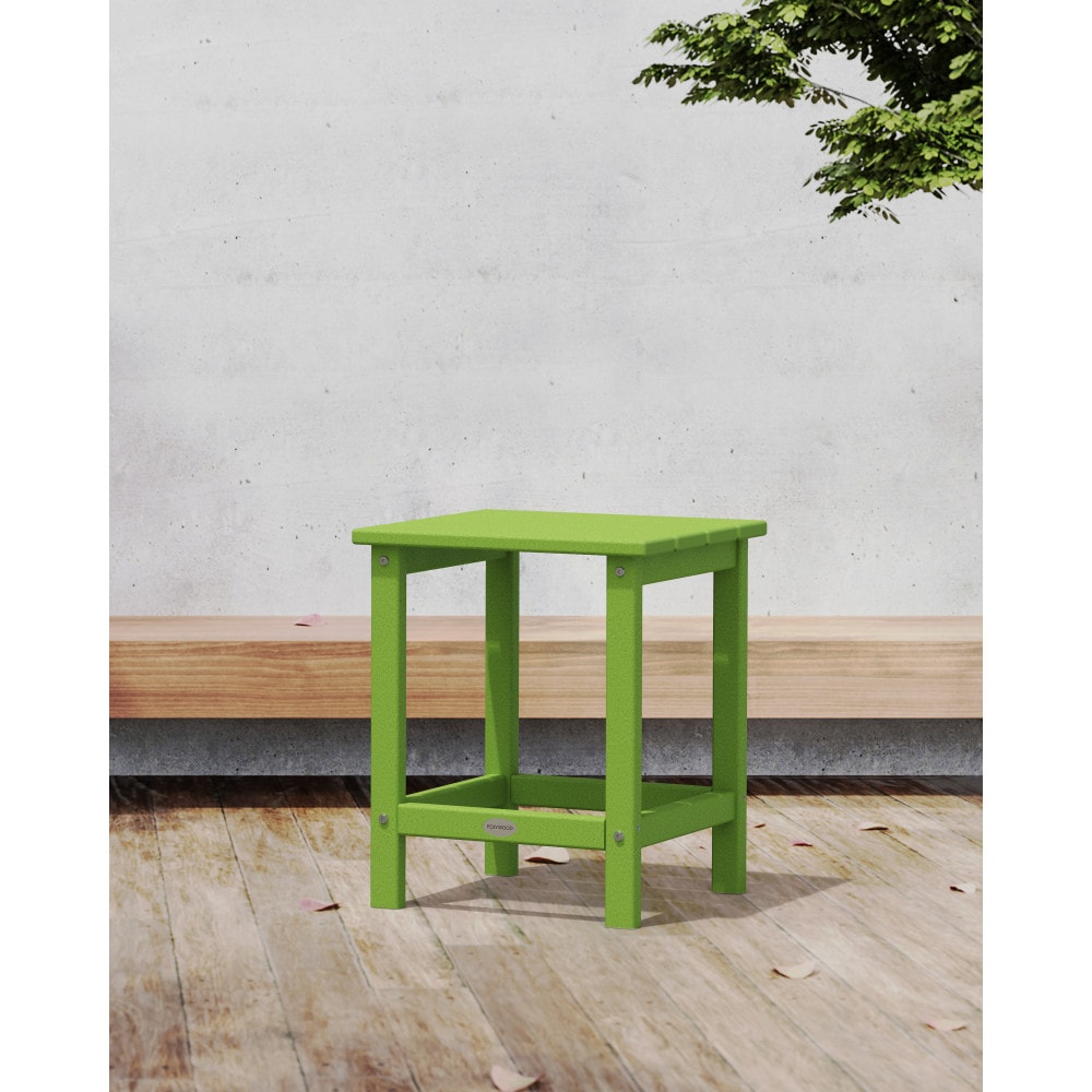 POLYWOOD ECT18LI Long Island Square Outdoor End Table 14.75-in W x 15.13-in L