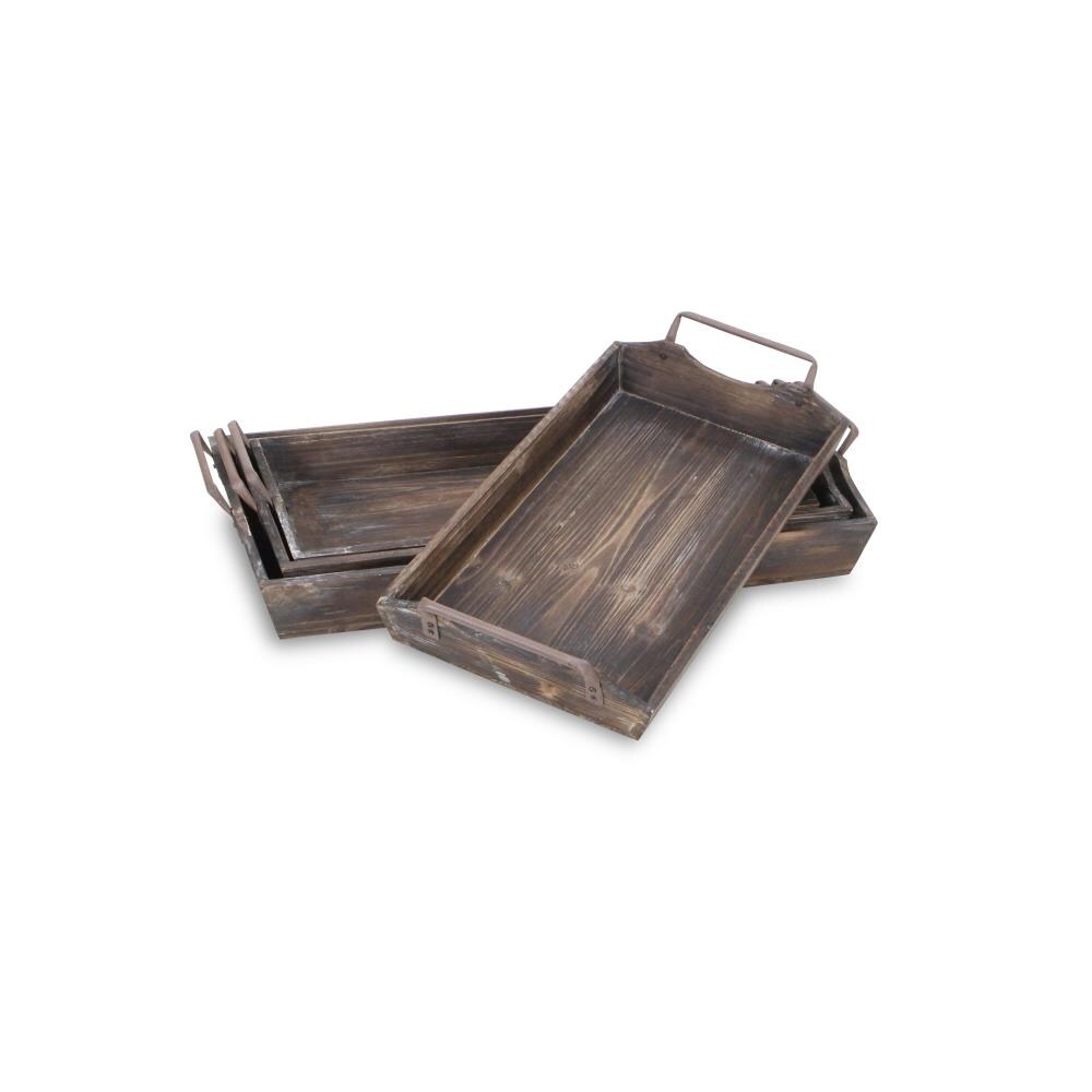 Cheung's 14-in x 22-in Brown Rectangle Serving Tray at Lowes.com