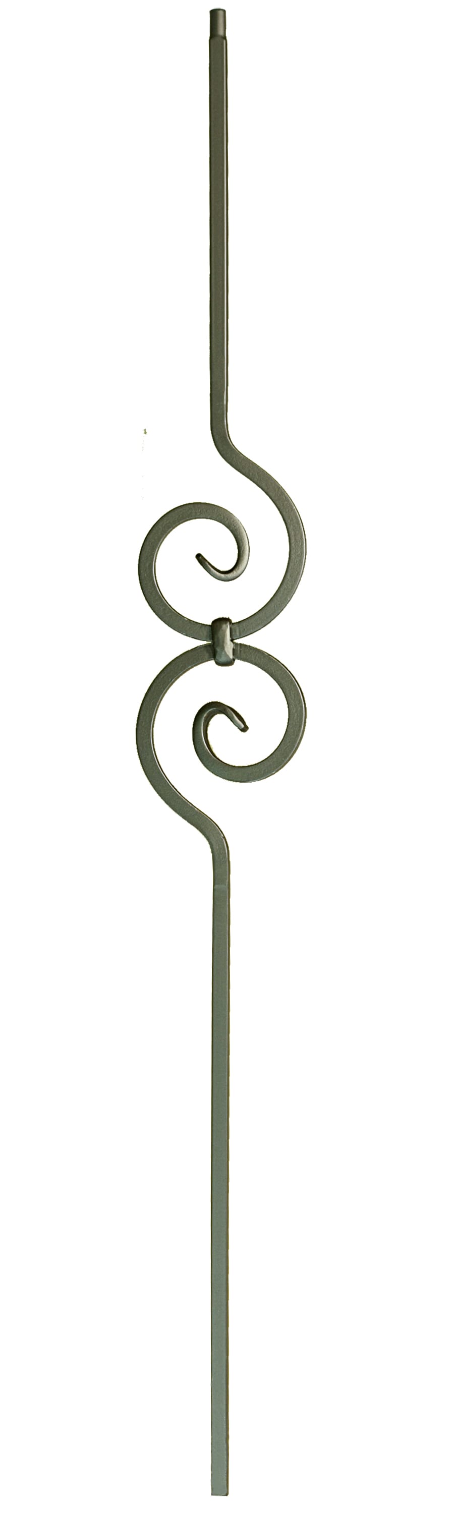 WM Coffman 800484 44-in x 0.5-in Flat Black Wrought Iron Pin Top Scroll Stair Baluster