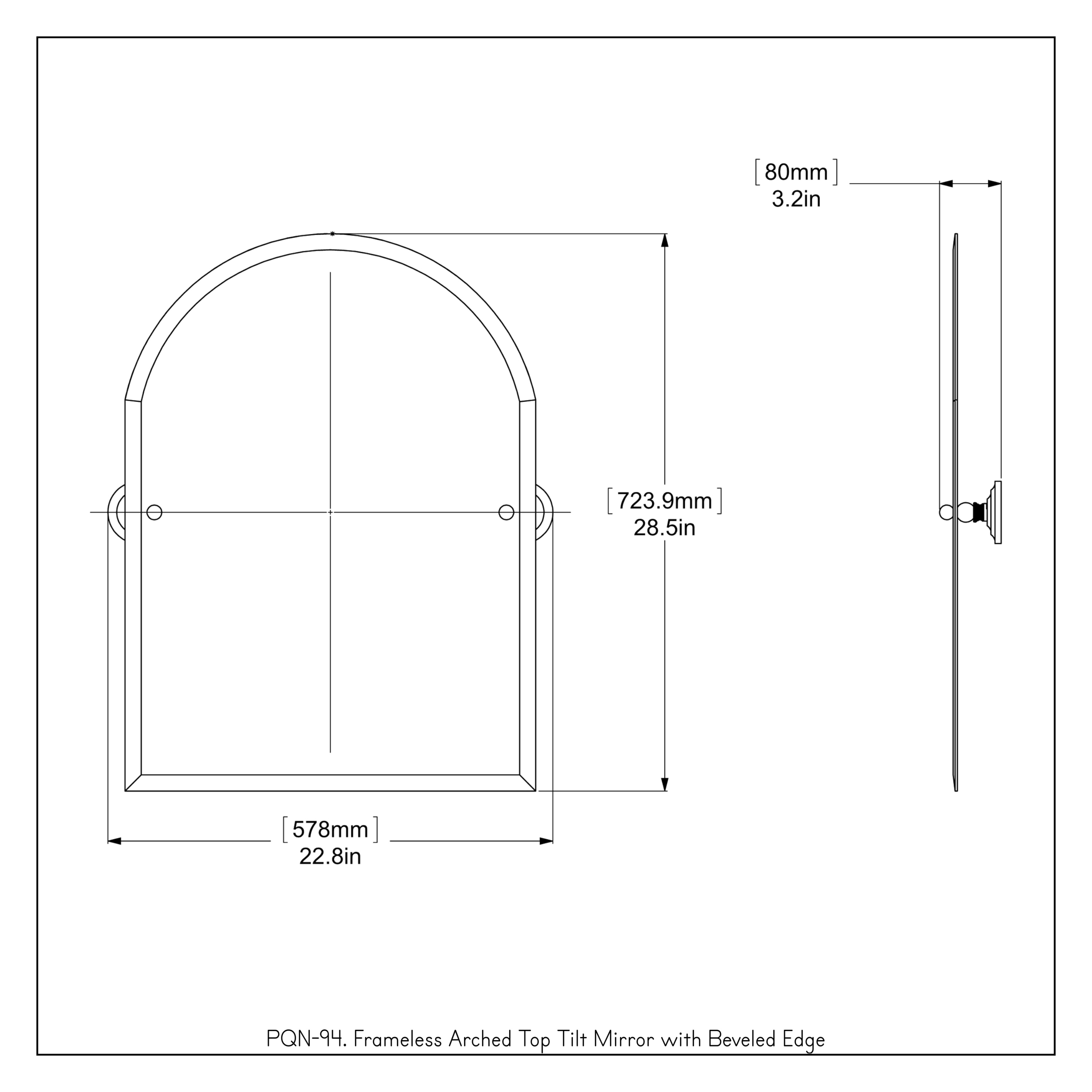 Allied Brass PQN-94-GYM Framed-Bath-Mirrors - View #3