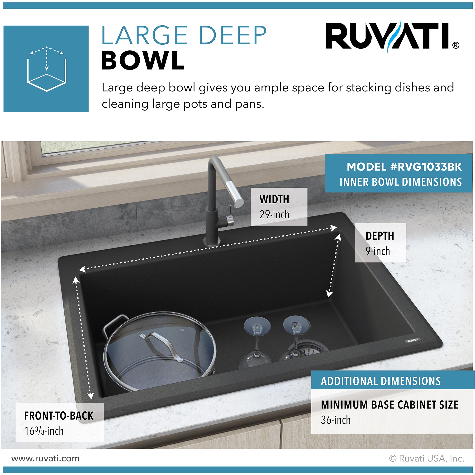 Ruvati RVG1033BK Kitchen-Sinks - View #9