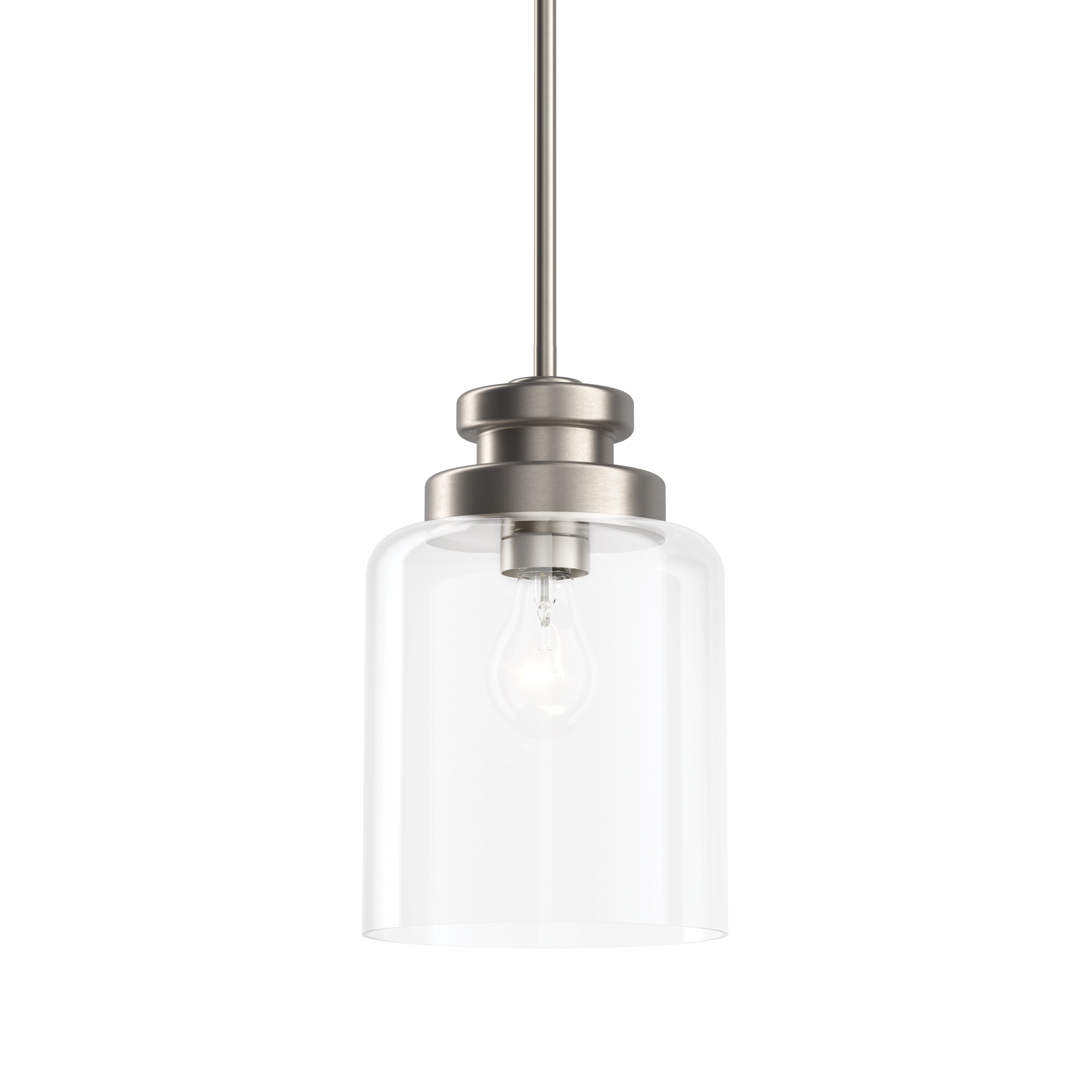 Kichler Annabeth Brushed Nickel Traditional Clear Glass Cone Mini Hanging Pendant Light 82378 At