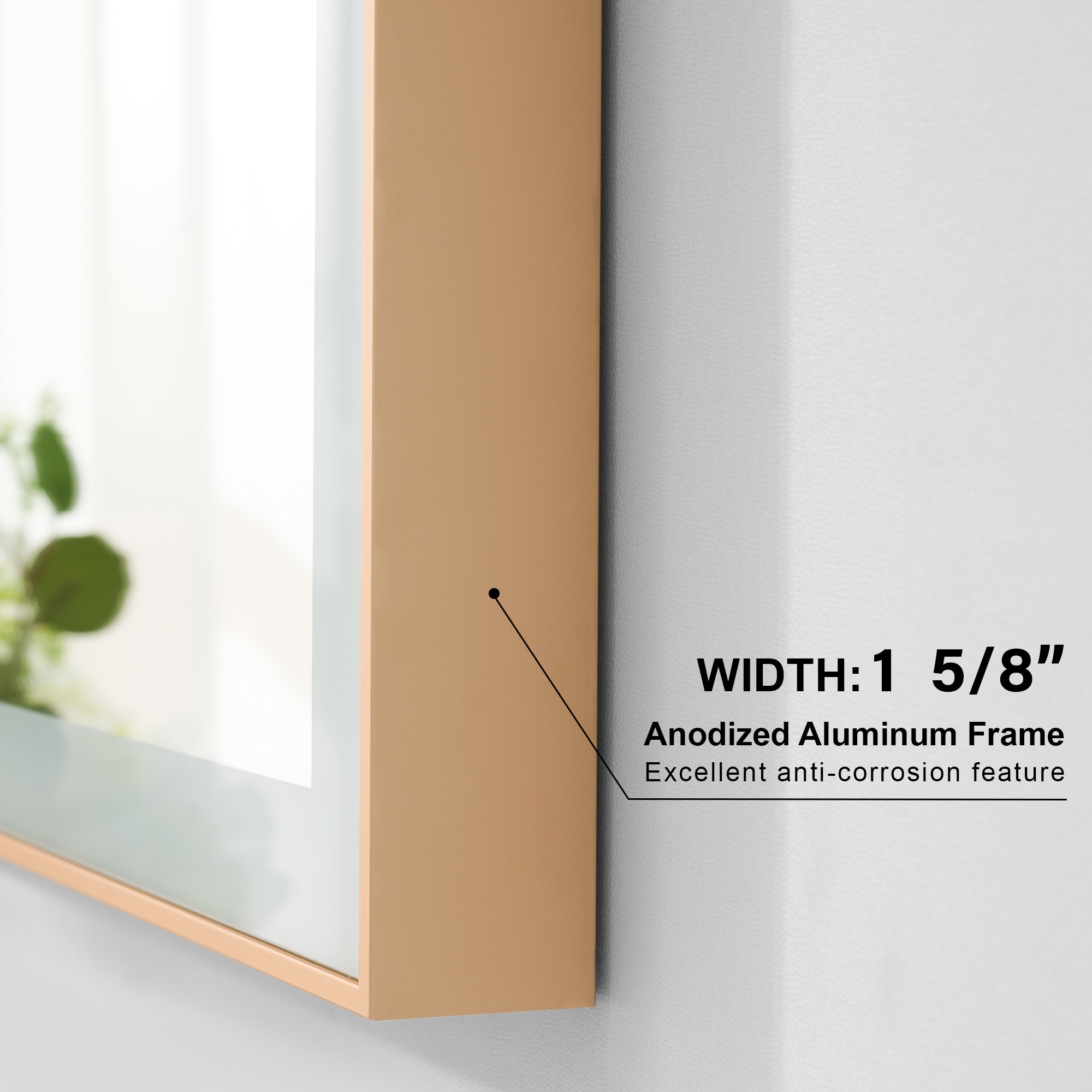WELLFOR W5FM4836GD Framed-Bath-Mirrors - View #13