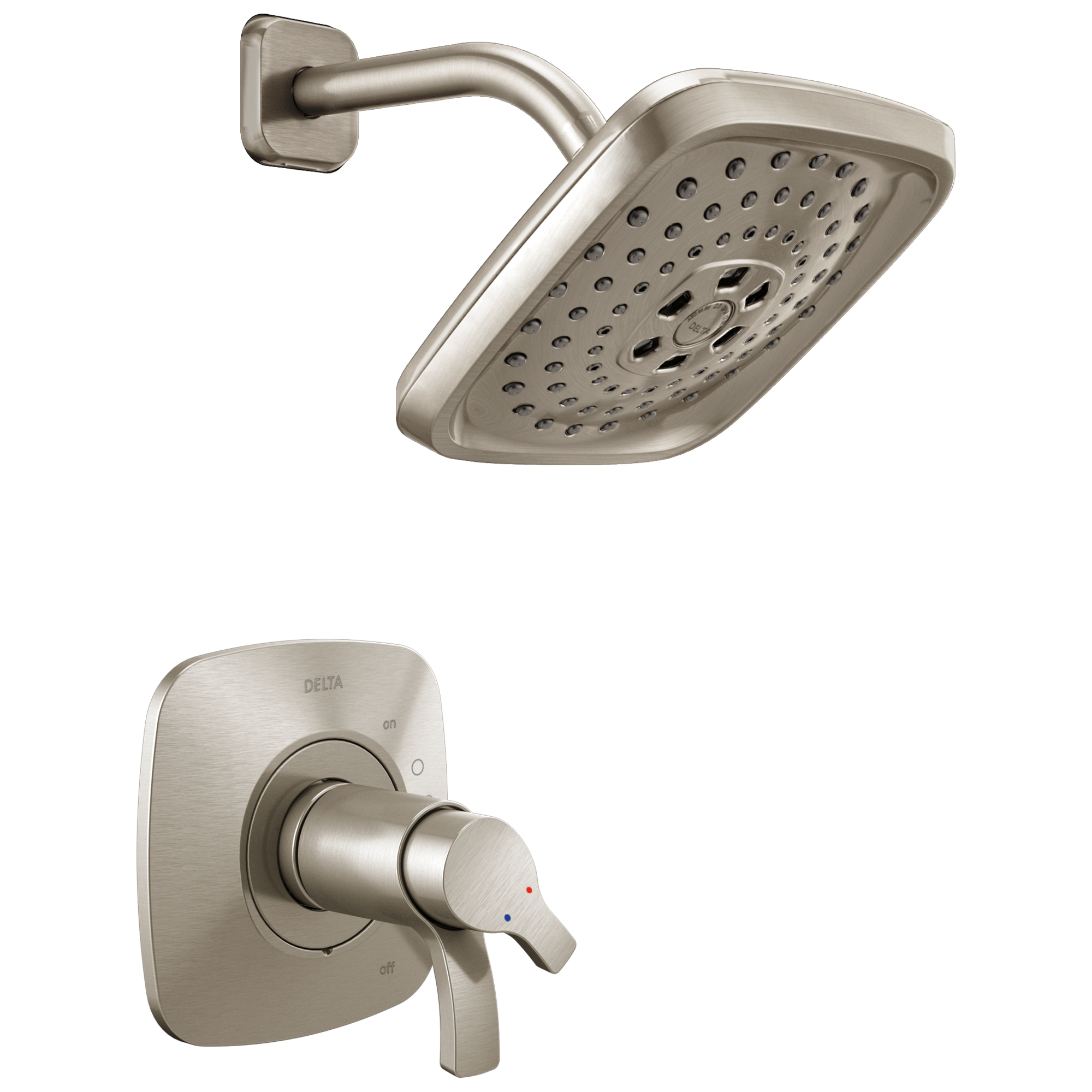 Delta T17T252-SS Tesla Stainless 2-handle Multi-function Square Shower Faucet