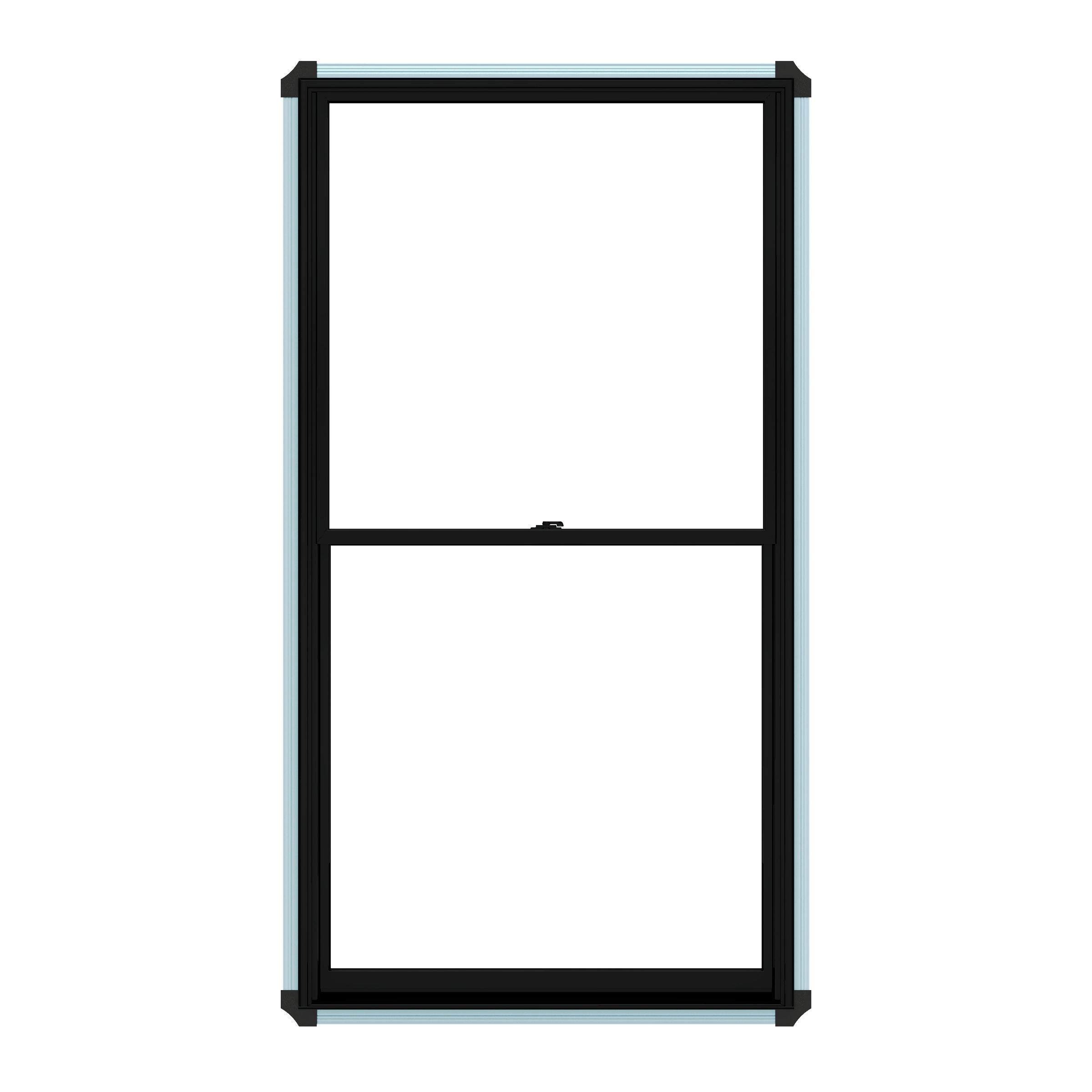 Pella 1000012769 Lifestyle Series 27-1/2-in x 53-1/2-in Black Prefinished White Paint Aluminum-clad New construction Double Hung Window Low-E argon Double Pane Glass
