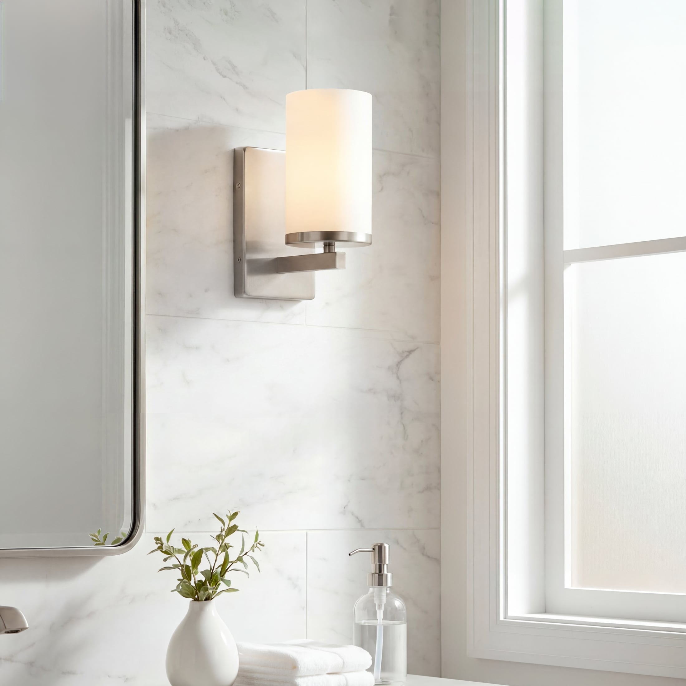 Crosby 4.5-in 1 Light Brushed Nickel Modern/contemporary Bathroom Vanity light