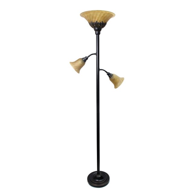 Head Floor Lamp In The Lamps, 71 25 In Bronze Torchiere Floor Lamp With Frosted Plastic Shade