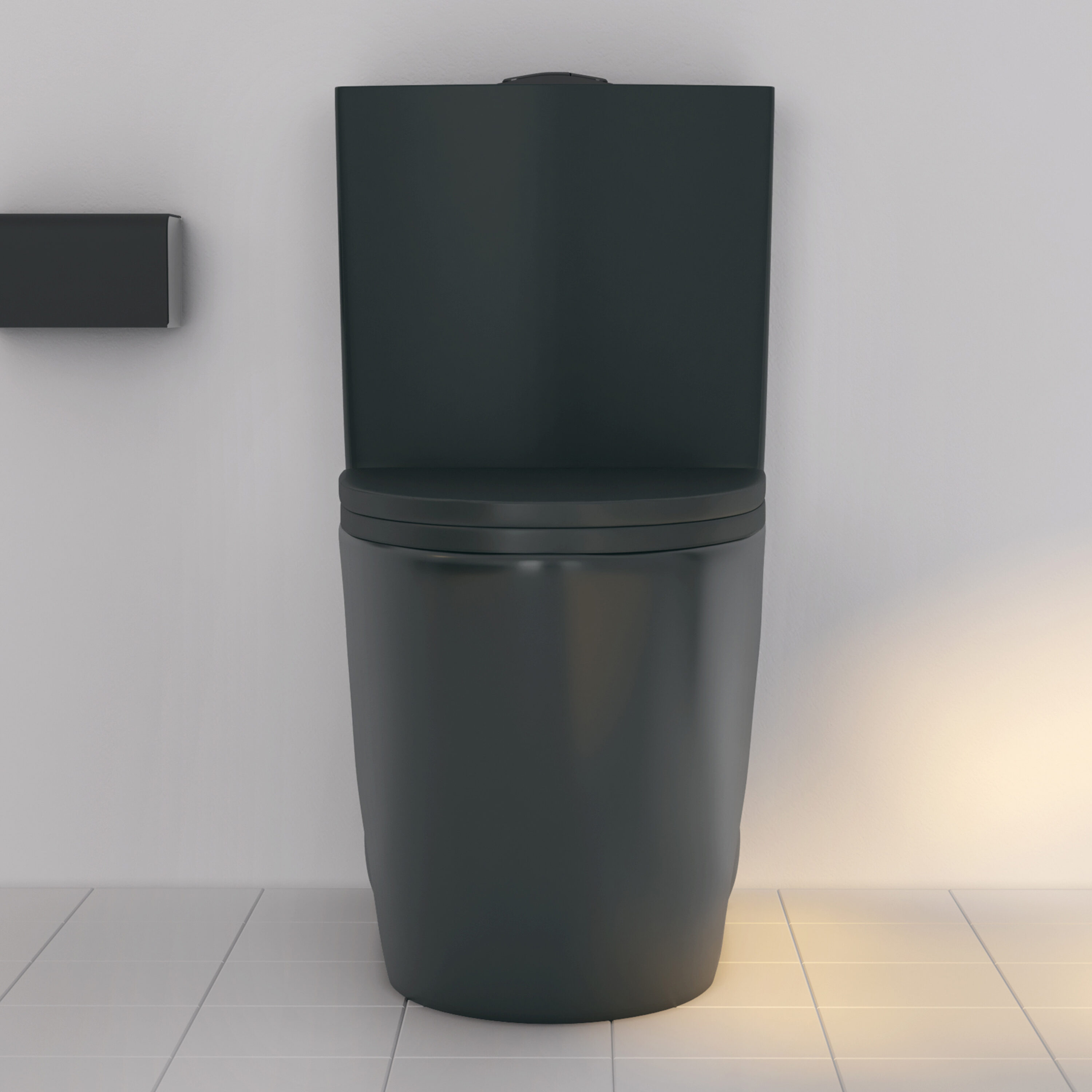 Reno Matte Black Elongated Dual Flush One-Piece Toilet