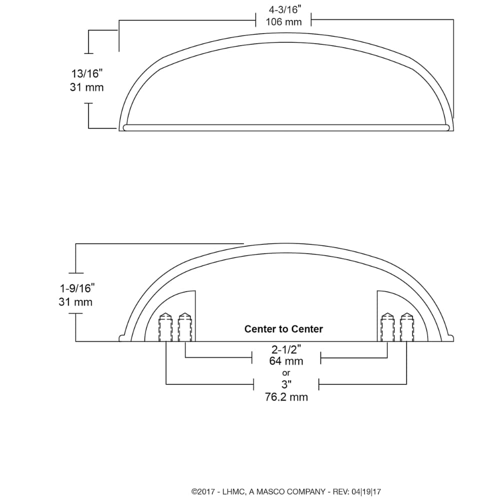 Brainerd PN1053W-CO-SP Cabinet-Pulls - View #6