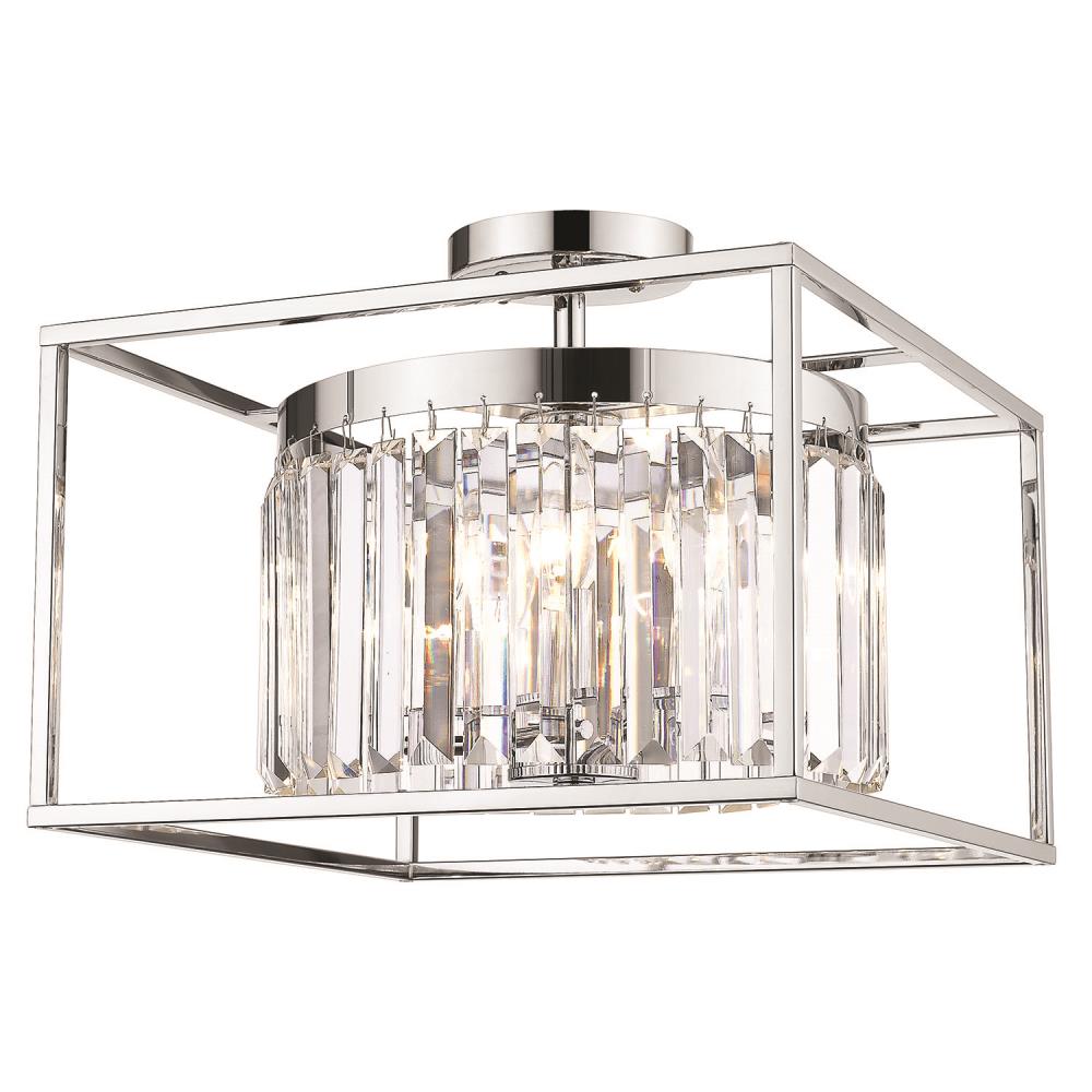 Golden Lighting 2247-SF CH-CH Paris 3-Light 14.5-in Chrome Semi-Flush mount light