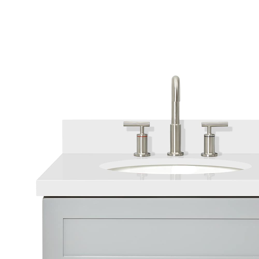 Hamlet 61" Grey Double Basin Vanity with White Quartz Top