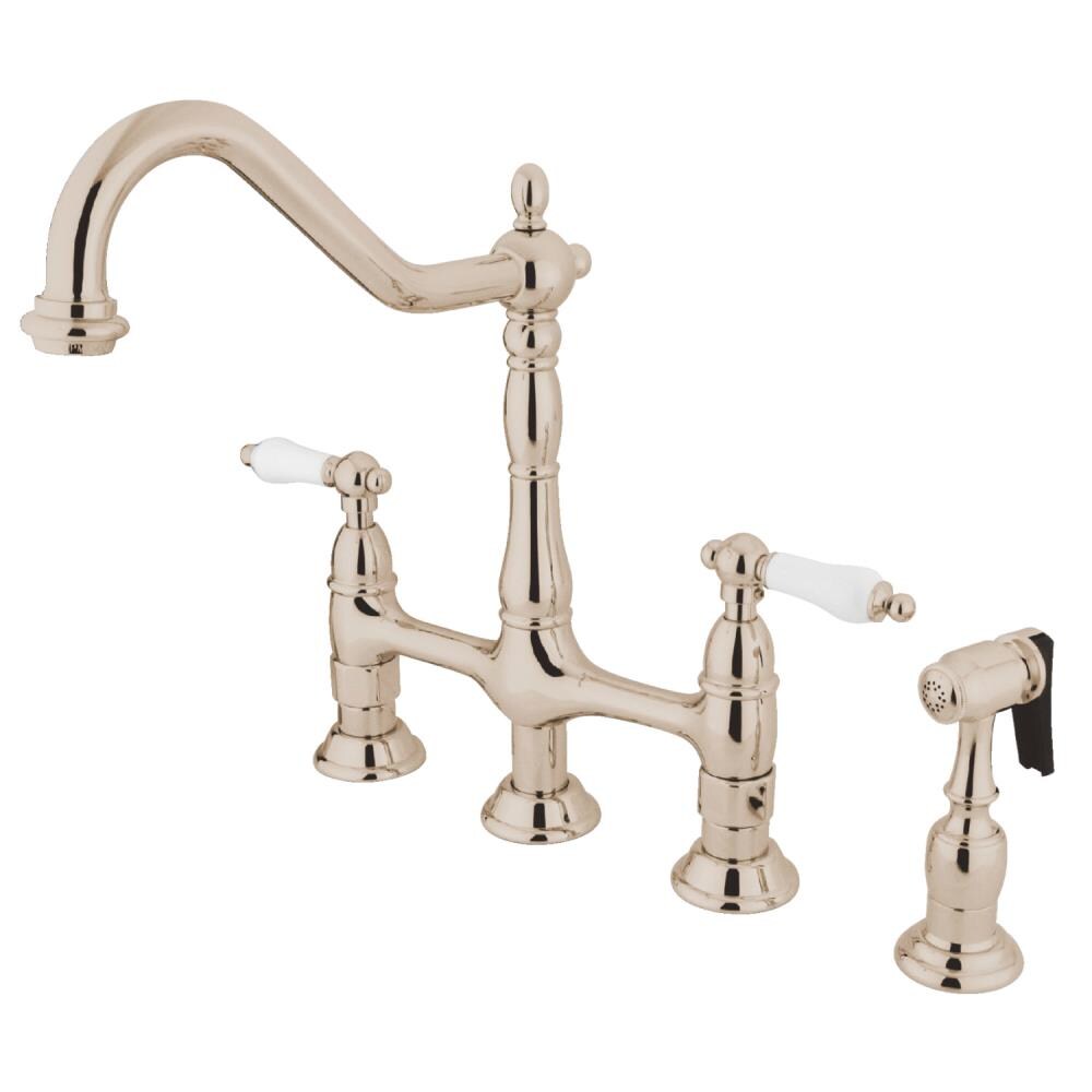 Kingston Brass Heritage Polished Nickel 2-handle Bridge Kitchen