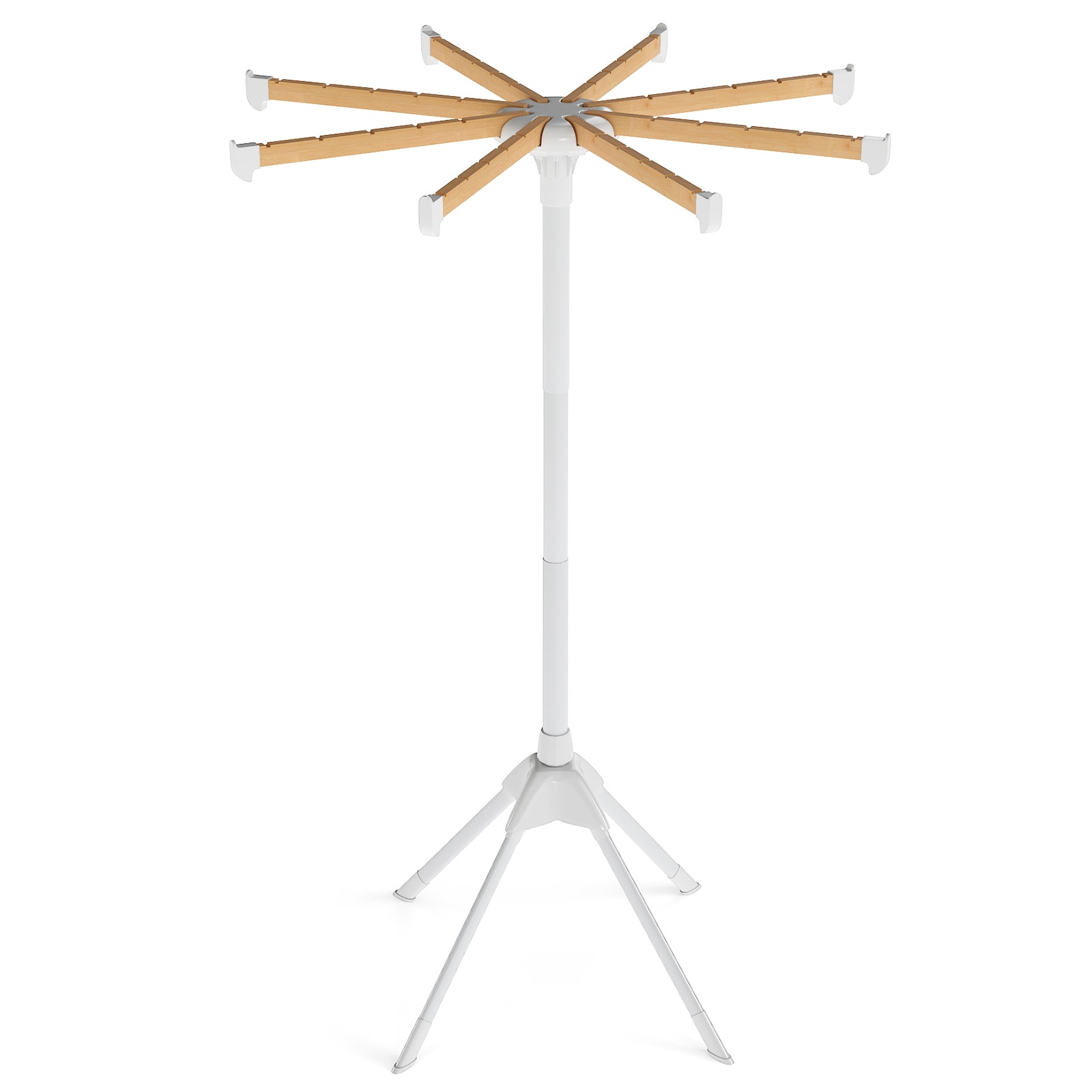 Slickblue Foldable Clothes Drying Rack with 8 Rotating Rods Hanger Slots and Freestanding Design for Laundry Room or Balcony #D-CO-84301ZJ