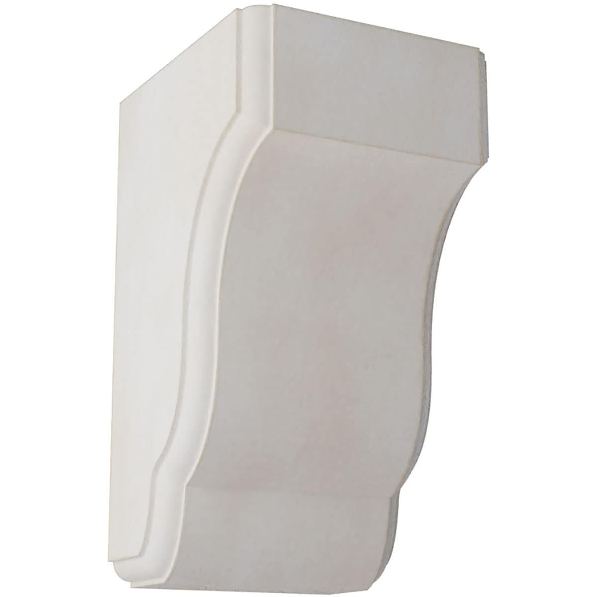Ekena Millwork CORWD03X04X06CPWH 3.5-in x 4-in x 6.5-in Vintage decor Finished Rubberwood White Wood Paintable/Stainable Corbel