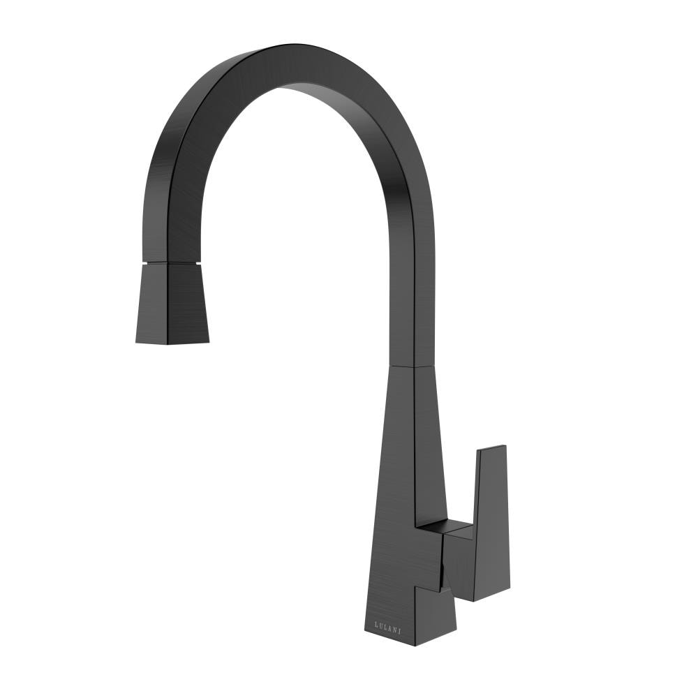 Lulani KA-520-30GM Nassau Gun Metal Single Handle Pull-down Kitchen Faucet (Deck Plate Included)