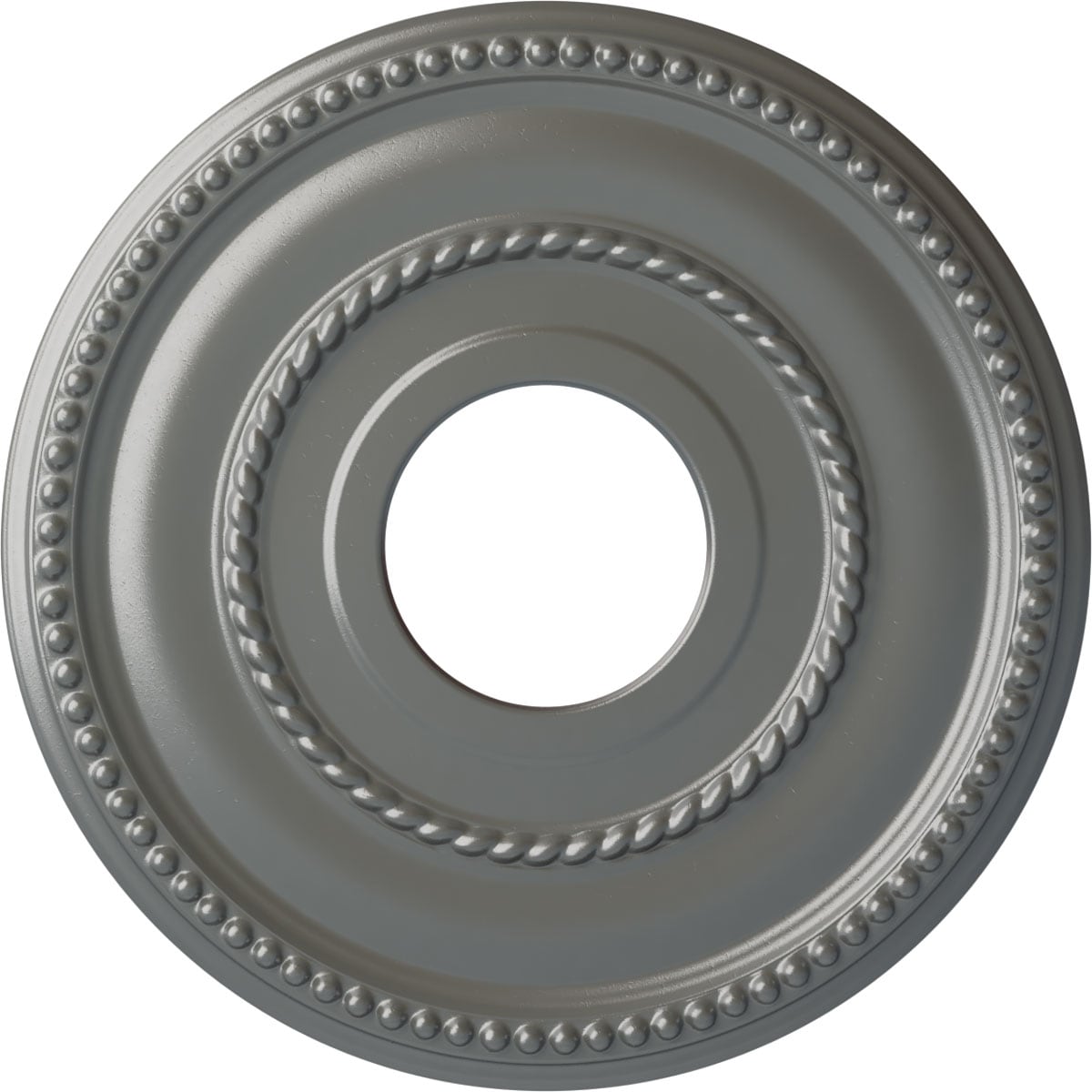 Ekena Millwork CM12VASLS Valeriano 12.125-in W x 12.125-in L Painted Silver Polyurethane Whole Ceiling Medallion