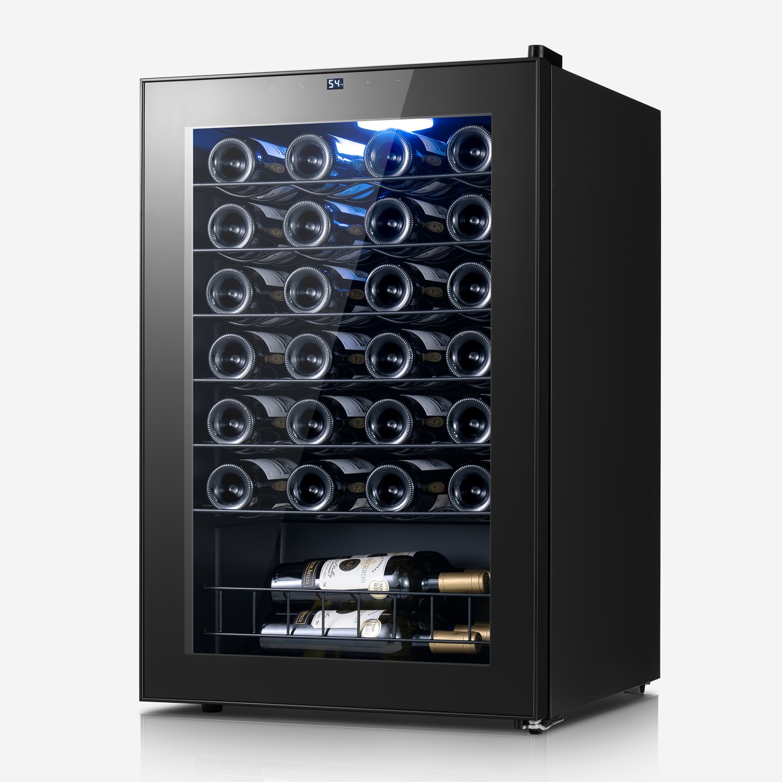 Yeego YEG-WSJC130-LS 21.6-in W 46 -Bottles Black Built-in Indoor Wine Cooler