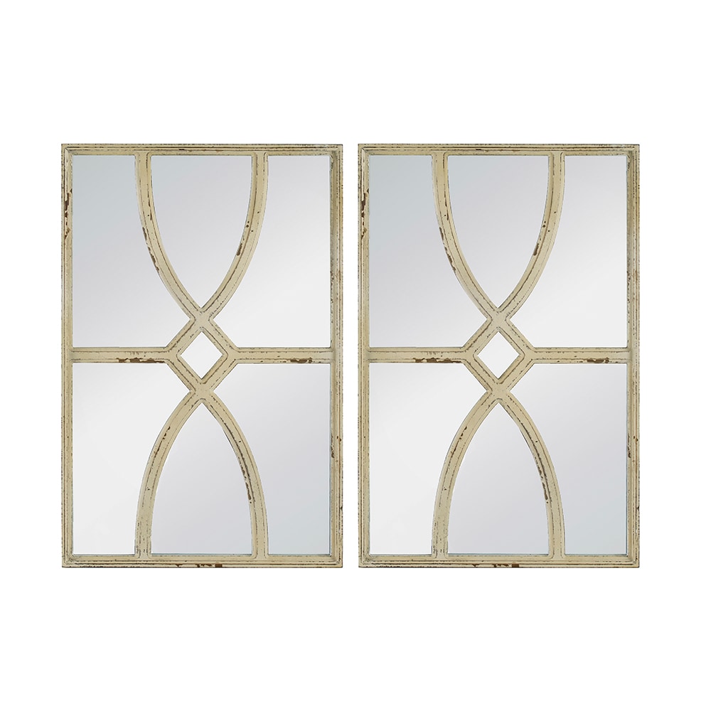 CESICIA W62D70 16-in W x 23-in H Rectangle White Framed Wall Mirror