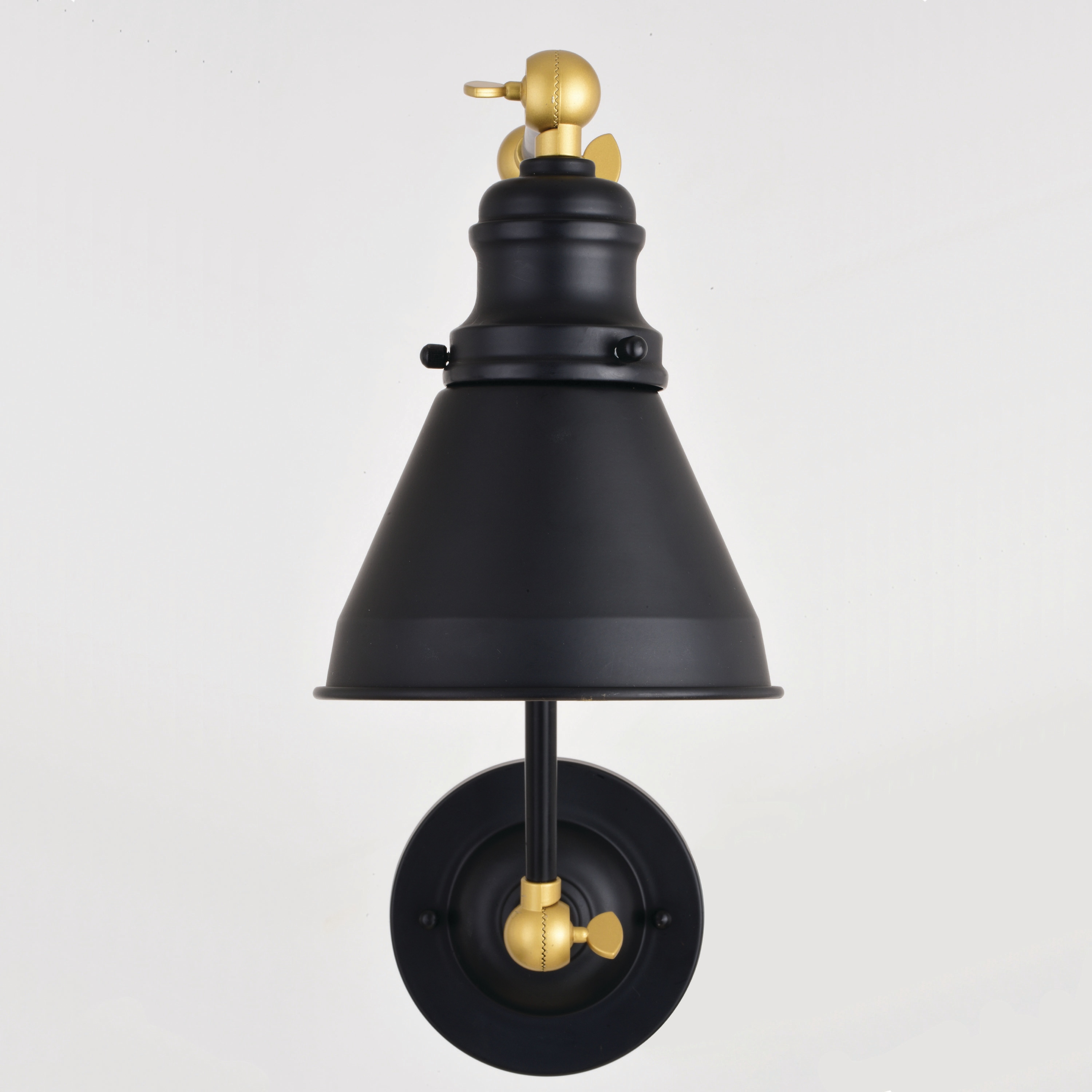 Alexis Adjustable Swing Arm Wall Lamp in Oil Rubbed Bronze and Satin Gold