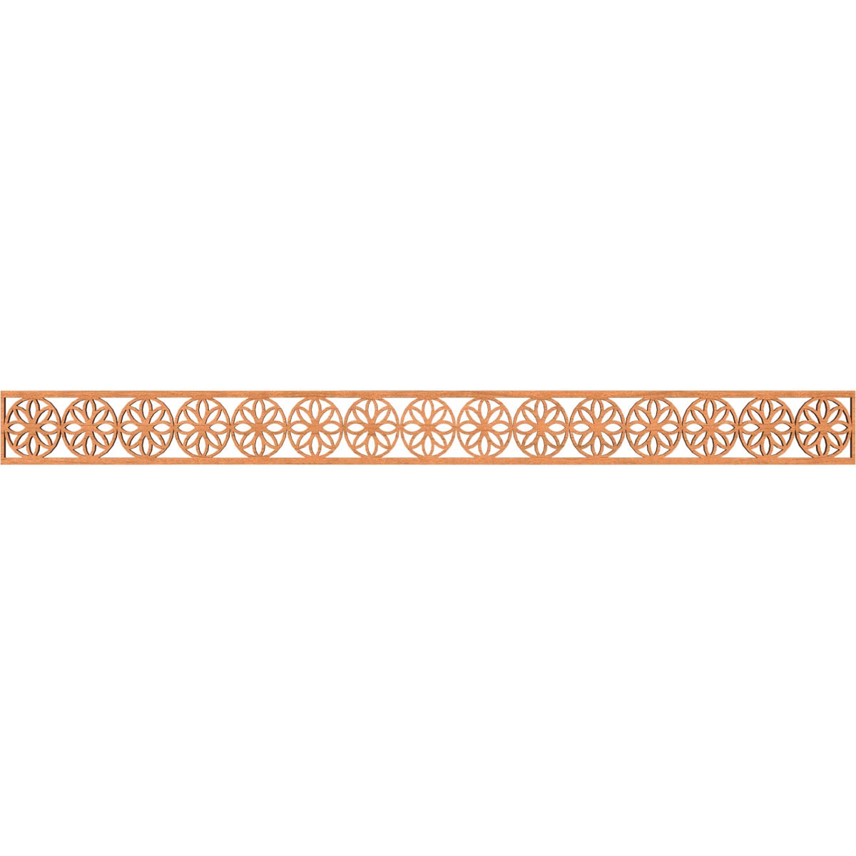 Ekena Millwork MLDA04X46BLUCH Blume Fretwork Flat Trim 4-in x 3.87-ft Cherry Brown Unfinished 2156278 Pierced Wall Panel Moulding