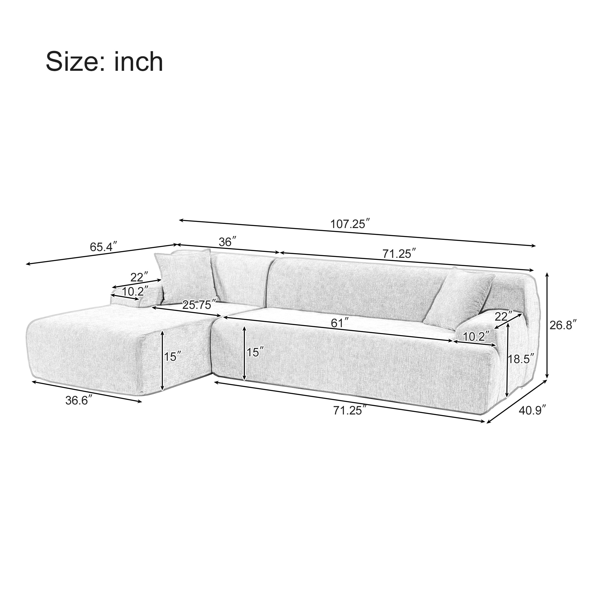 JIMSMAISON JMUSSO01GR Sofas-Loveseats - View #5