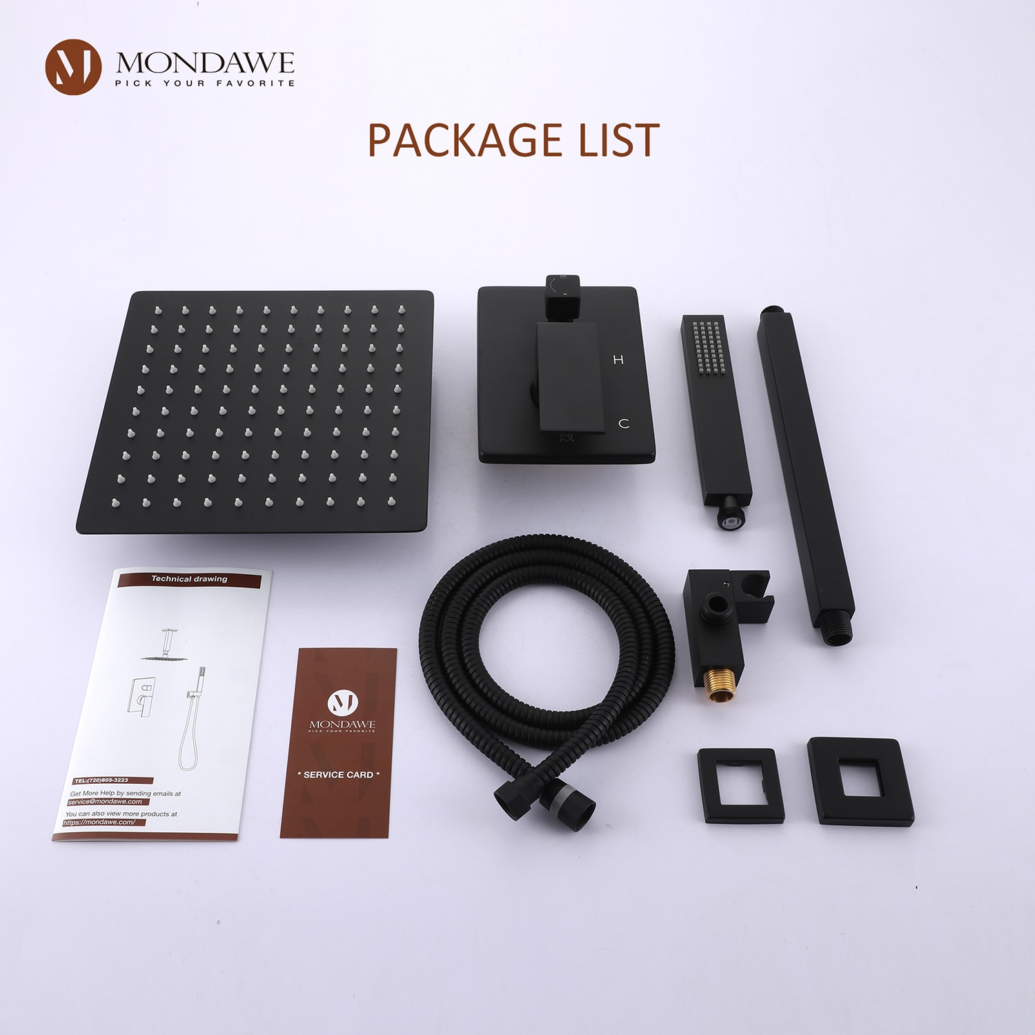 Mondawe AM-S008C-10MB Showerhead-Bar-Panels - View #10
