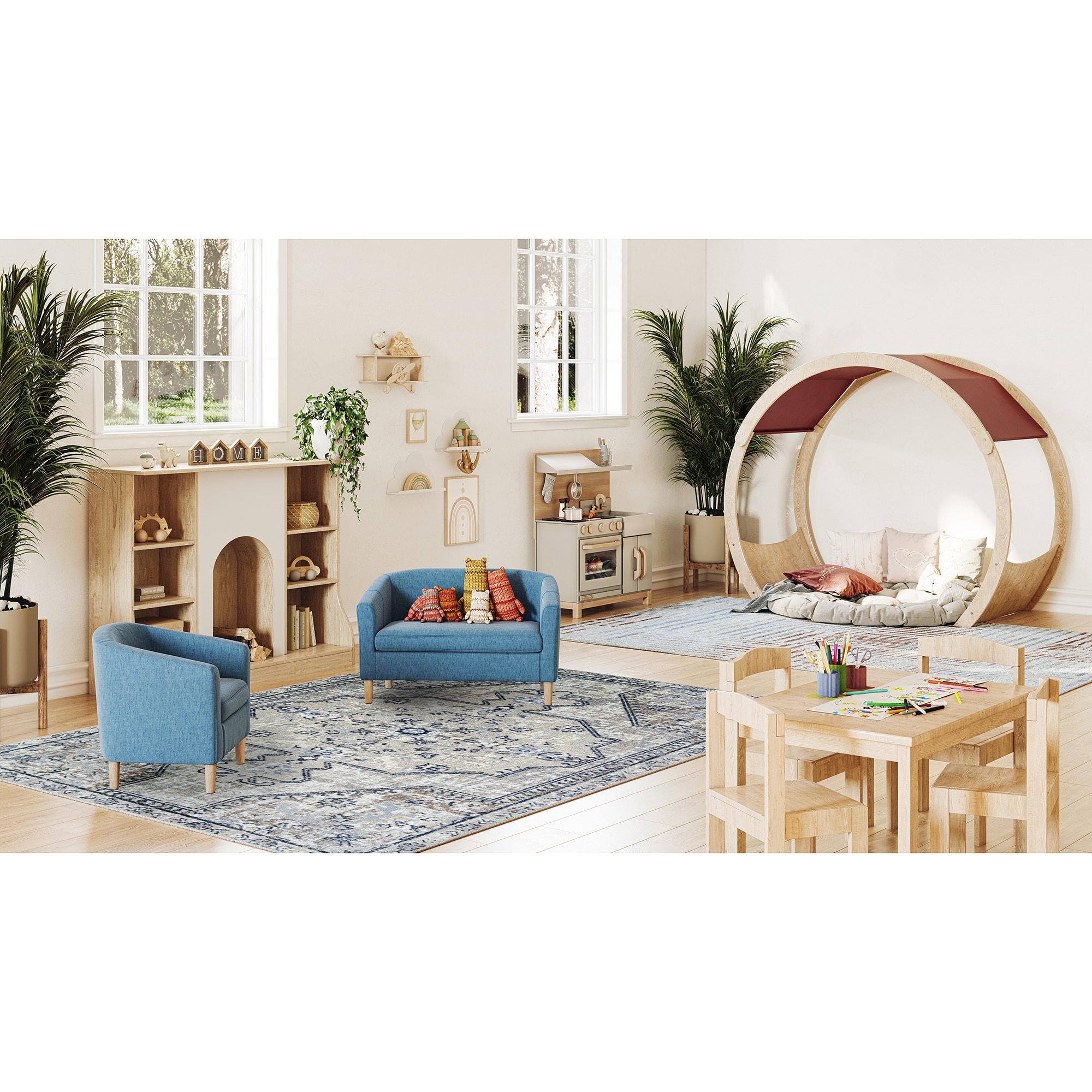 Joy Carpets 2176C-01 Canyon Tapestry 5 x 8 (ft) Tufted Nylon Sandstone Rectangular Indoor Medallion Persian Area rug