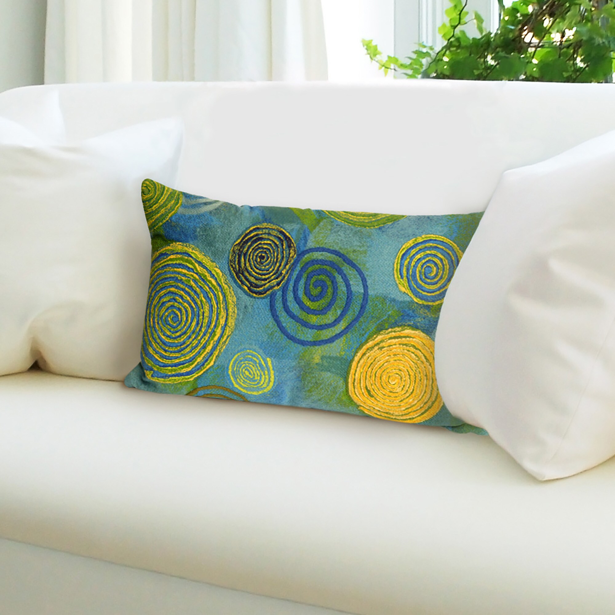 Liora Manne 7SC1S410906 Visions III 12-in x 20-in Cool Rectangular Indoor Decorative Pillow