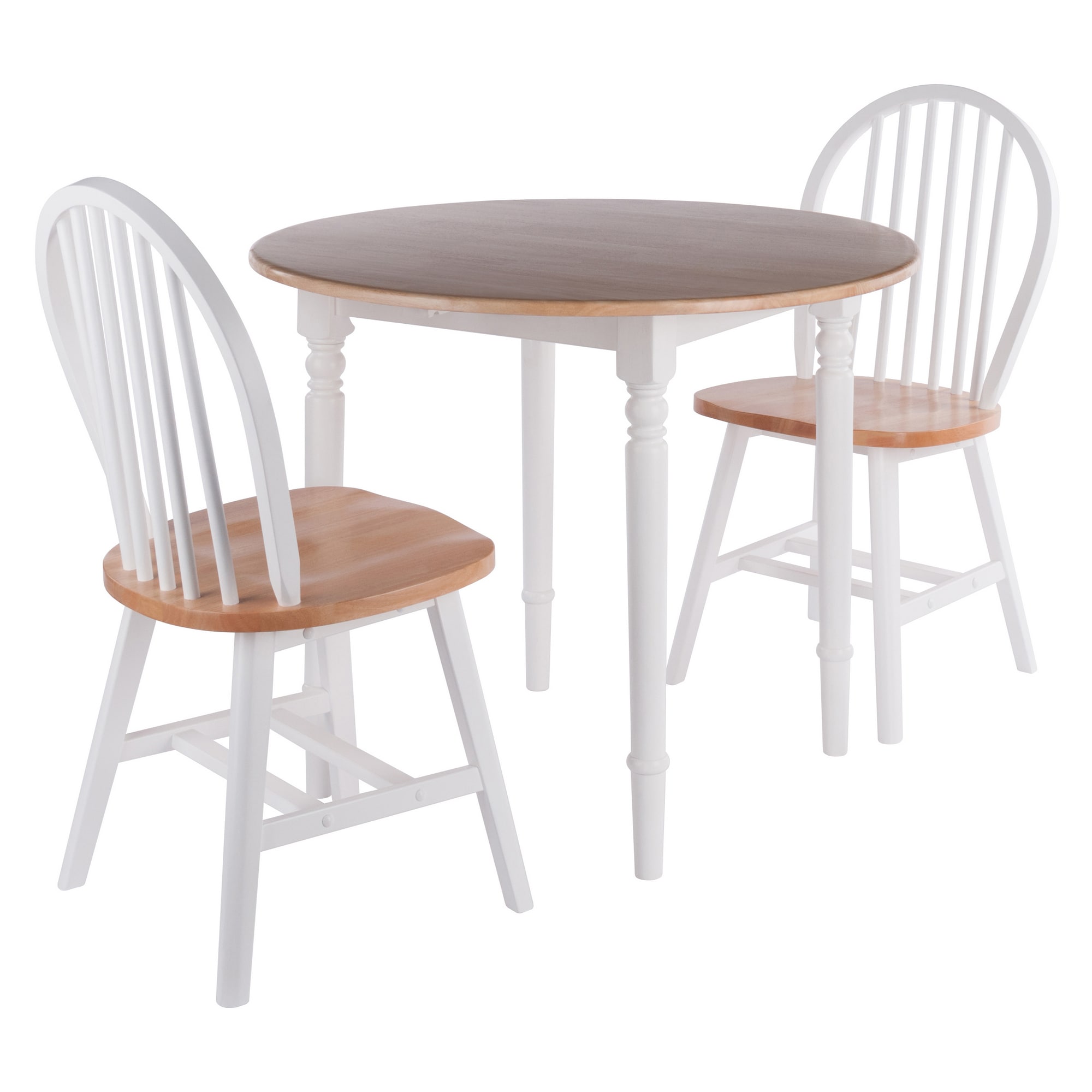Winsome Wood 53867 Sorella Natural/White Transitional Dining Room Set with Round Table (Seats 4)